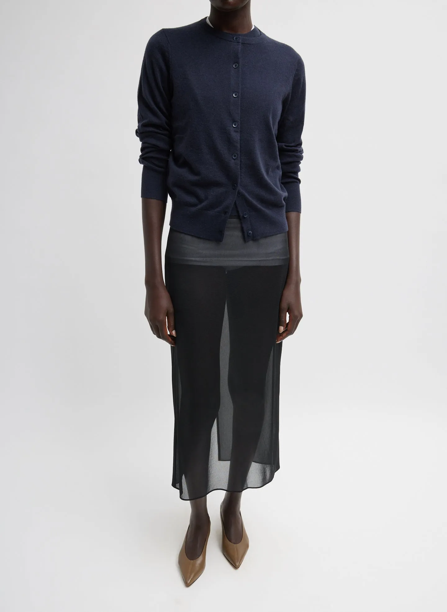 Skinlike Mercerized Wool Shrunken Cardigan sold by Tibi