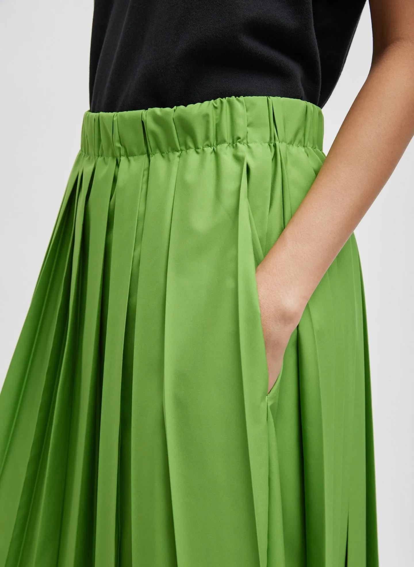 Nylon Pleated Pull On Skirt sold by Tibi product image thumbnail 3