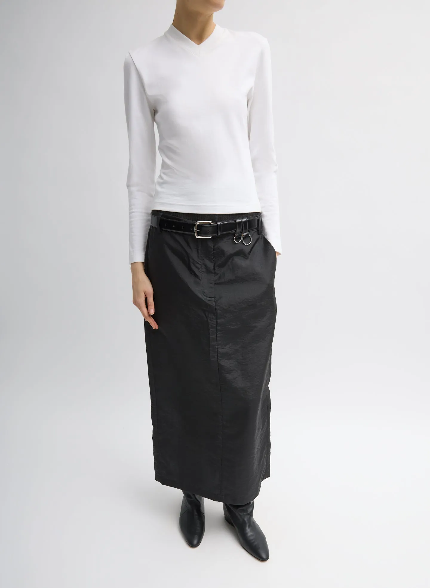 Crispy Nylon Maxi Skirt sold by Tibi