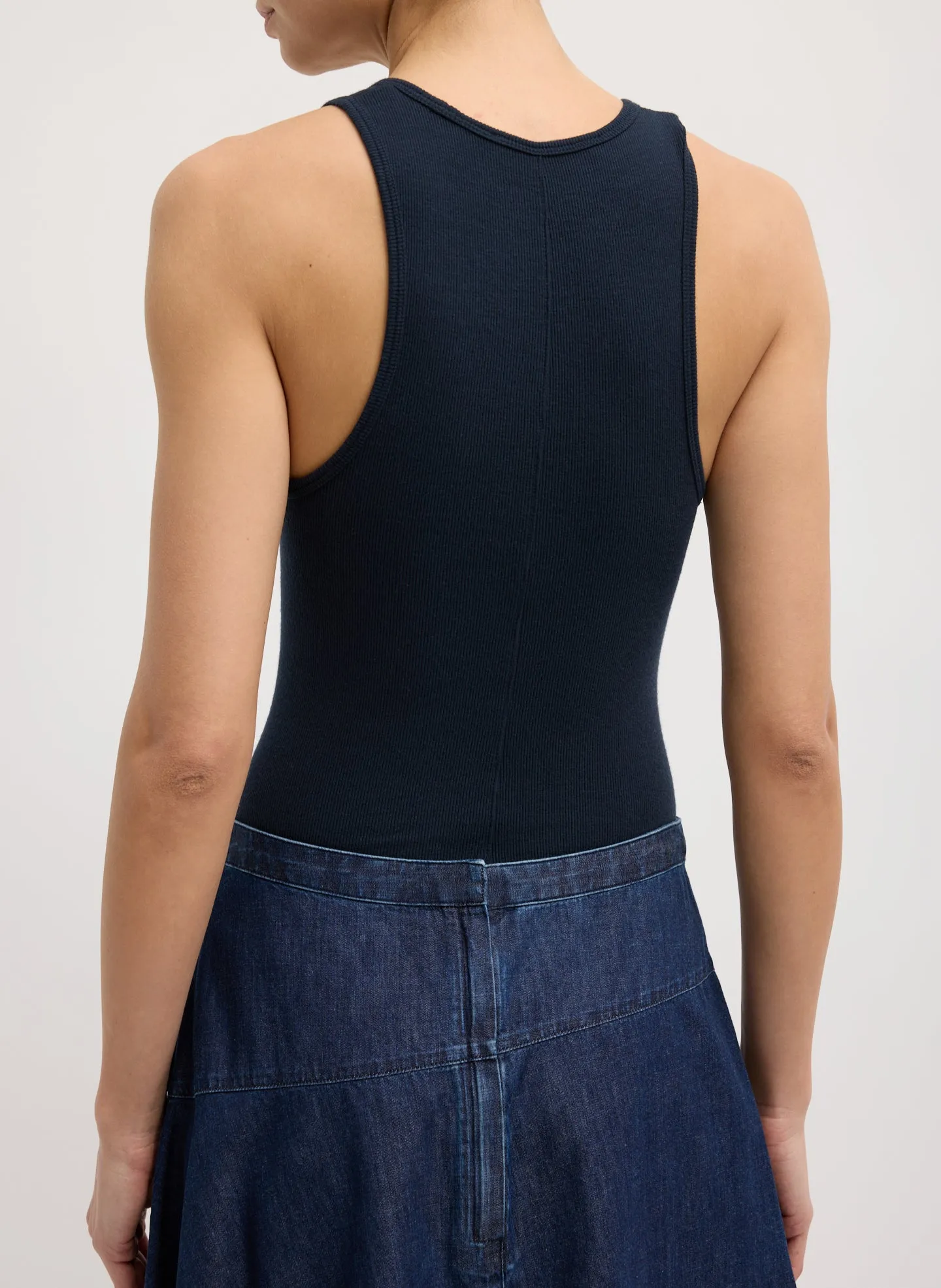 Light Weight Indigo Denim Asymmetrical Balloon Skirt sold by Tibi product image thumbnail 4