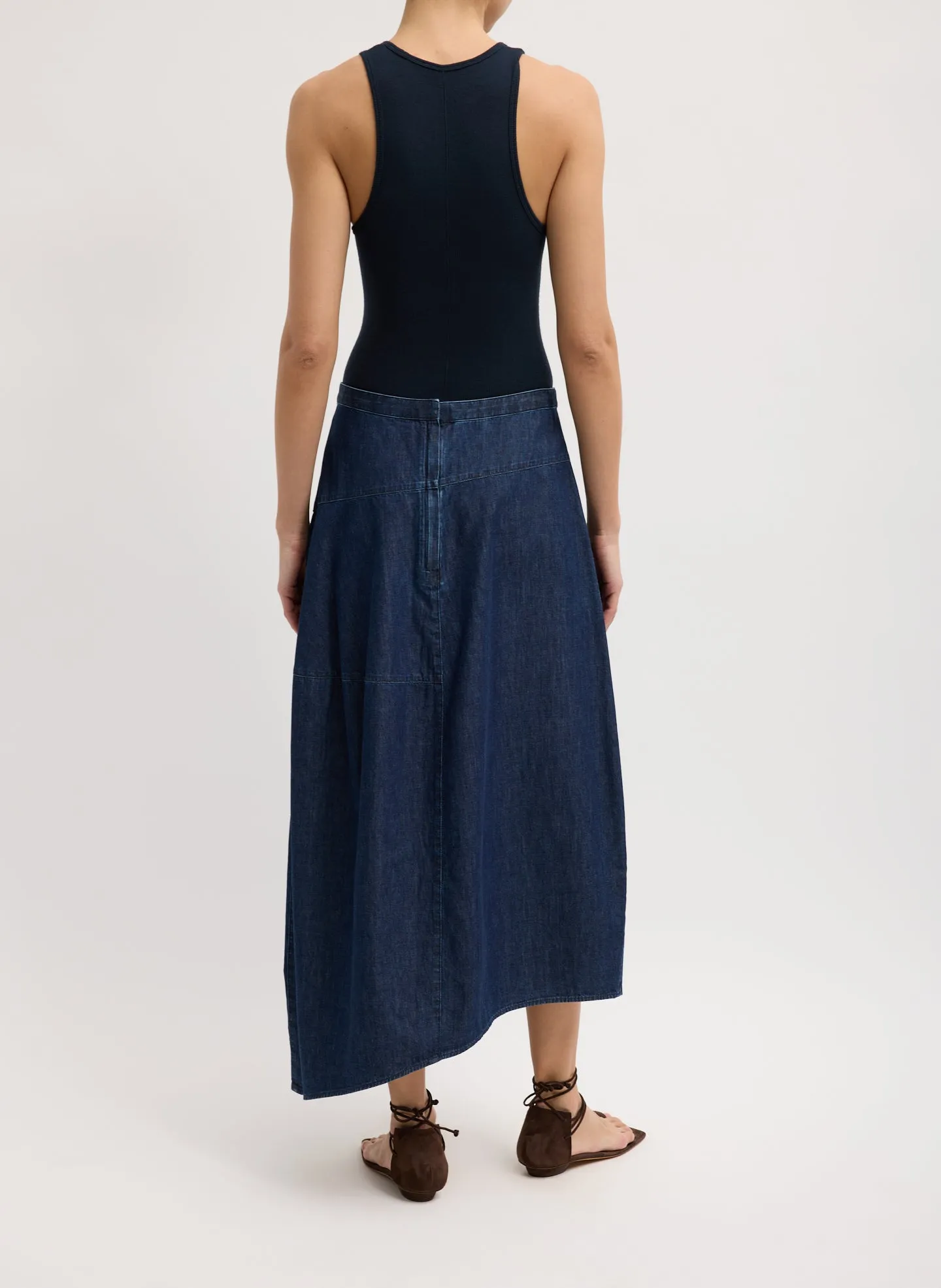 Light Weight Indigo Denim Asymmetrical Balloon Skirt sold by Tibi product image thumbnail 3