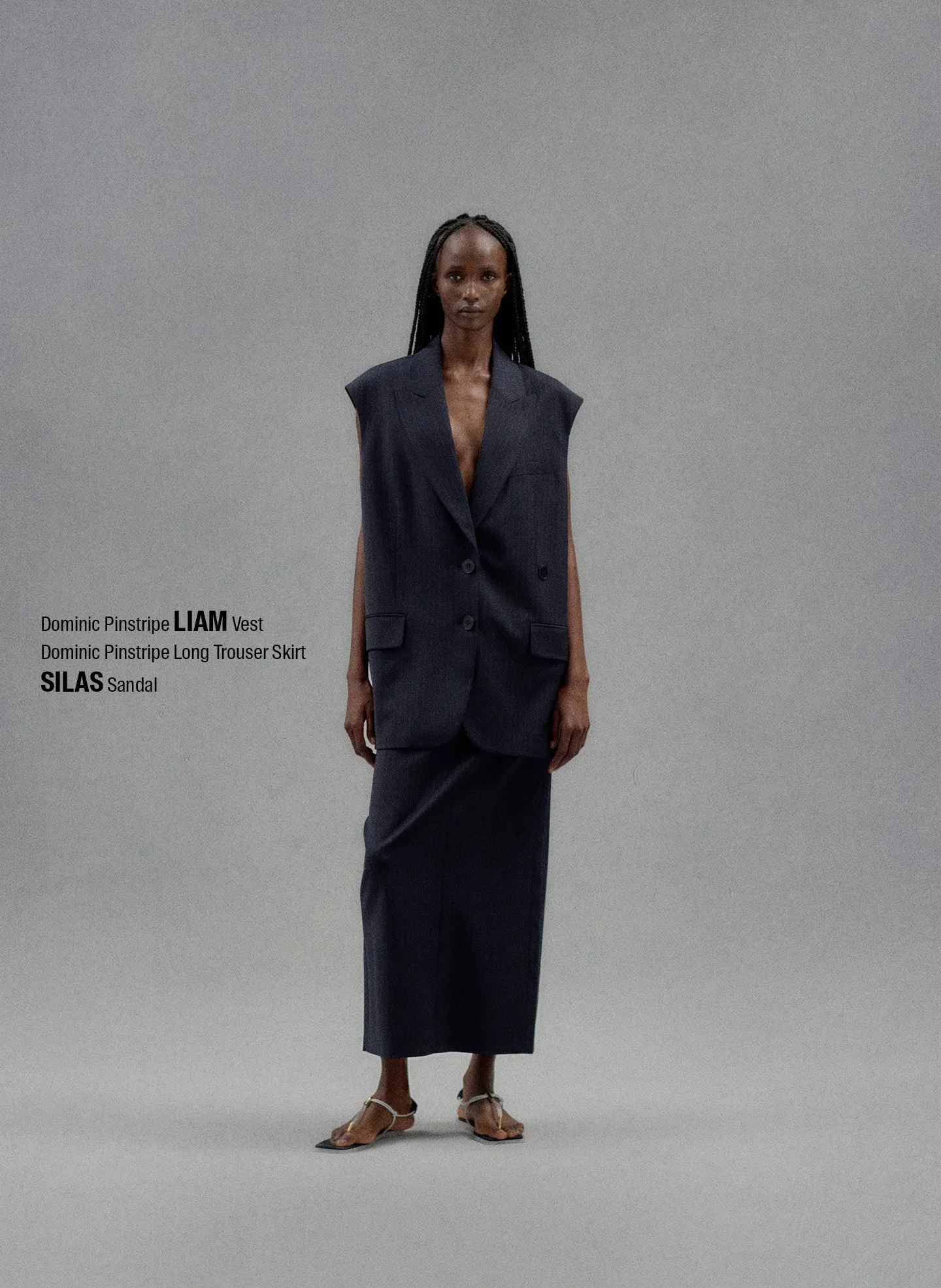 Dominic Pinstripe Liam Vest sold by Tibi product image thumbnail 2