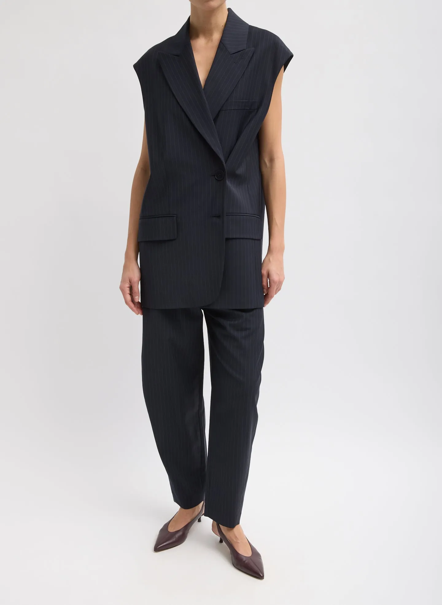 Dominic Pinstripe Liam Vest sold by Tibi