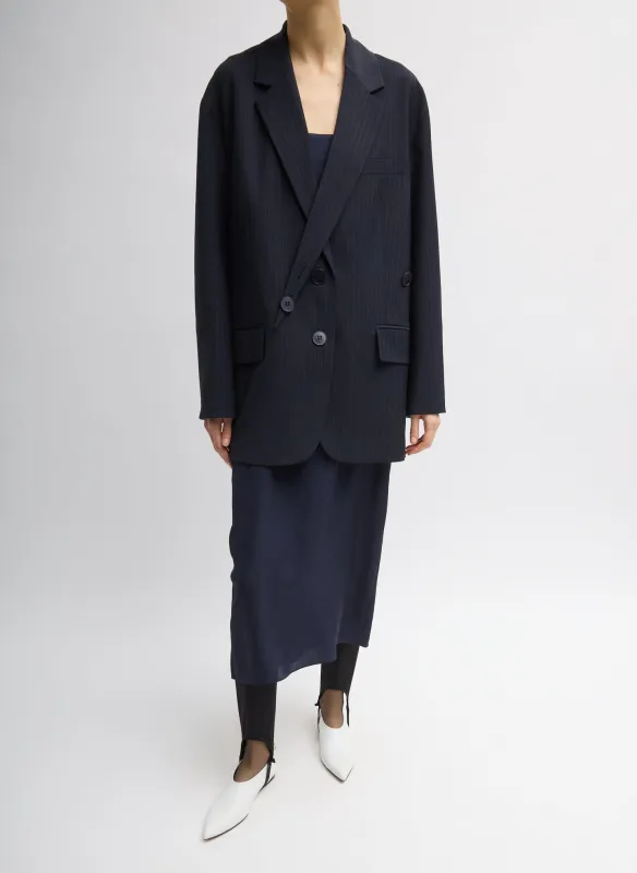 Dominic Pinstripe Detached Lapel Liam Blazer sold by Tibi
