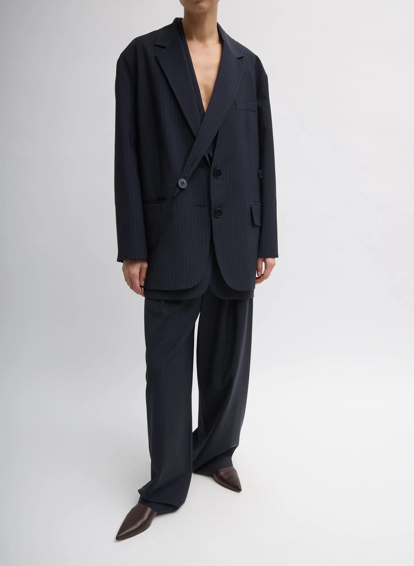 Dominic Pinstripe Detached Lapel Liam Blazer sold by Tibi product image thumbnail 5