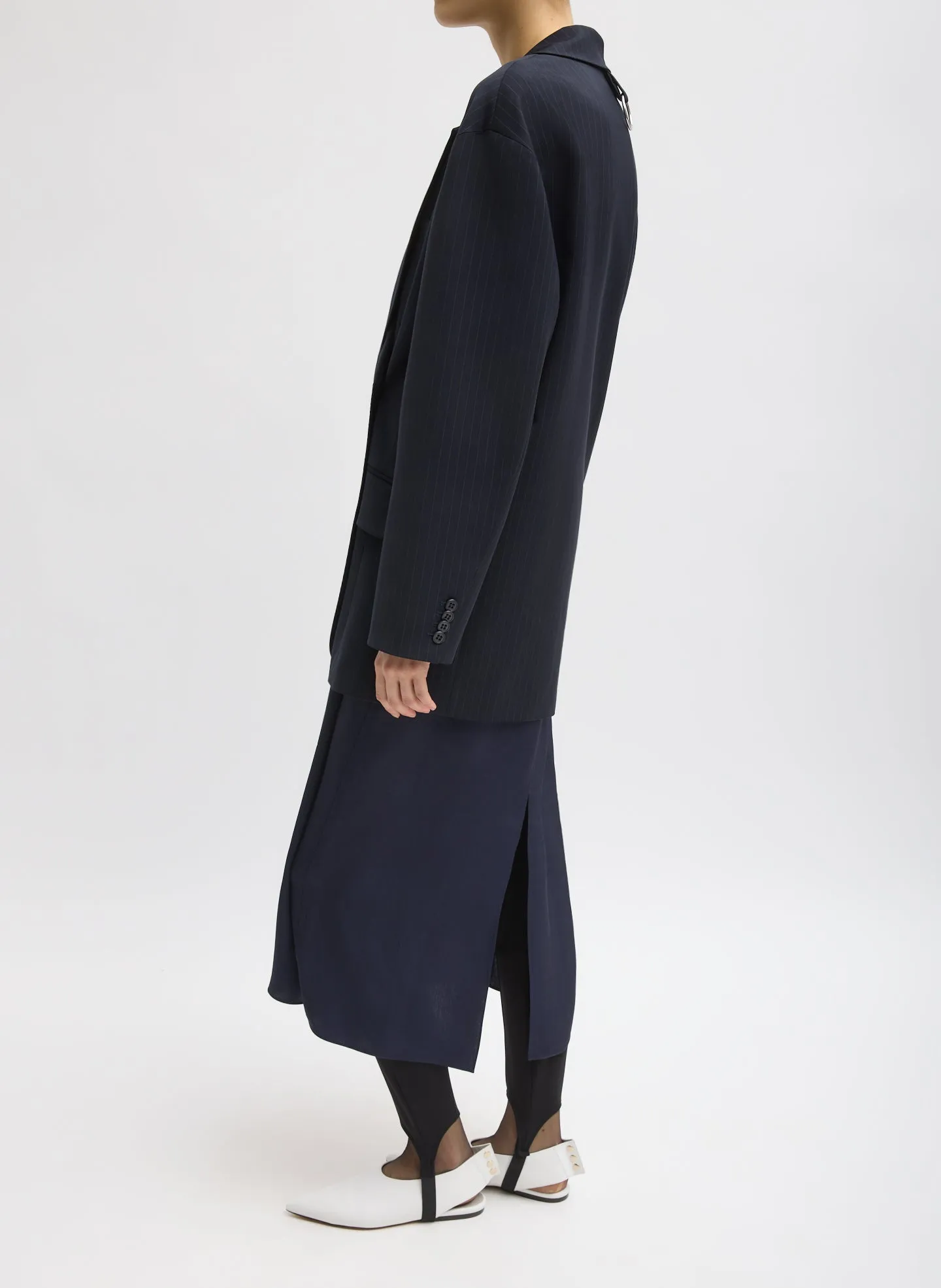 Dominic Pinstripe Detached Lapel Liam Blazer sold by Tibi product image thumbnail 3