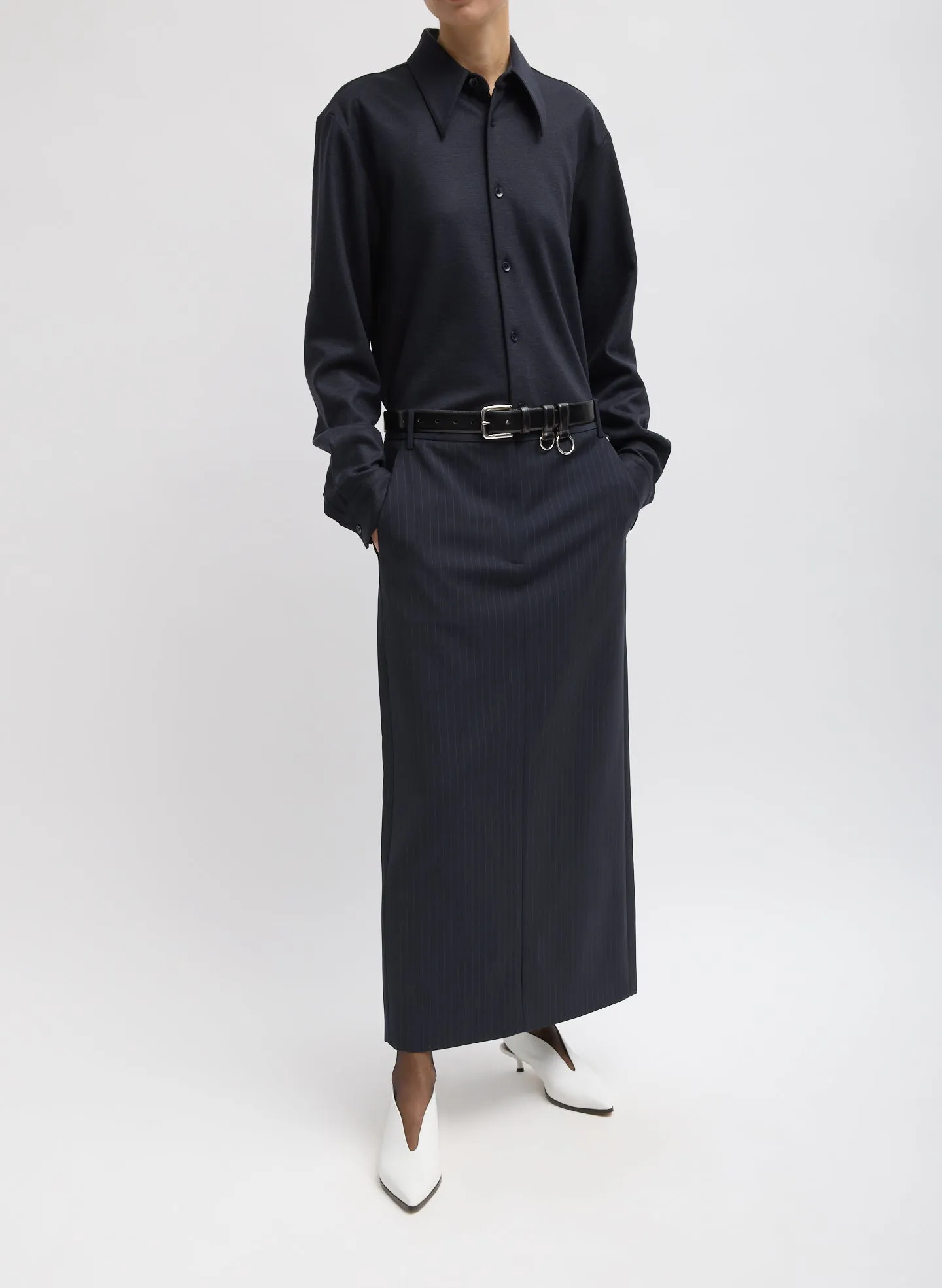 Dominic Pinstripe Long Trouser Skirt sold by Tibi product image thumbnail 3
