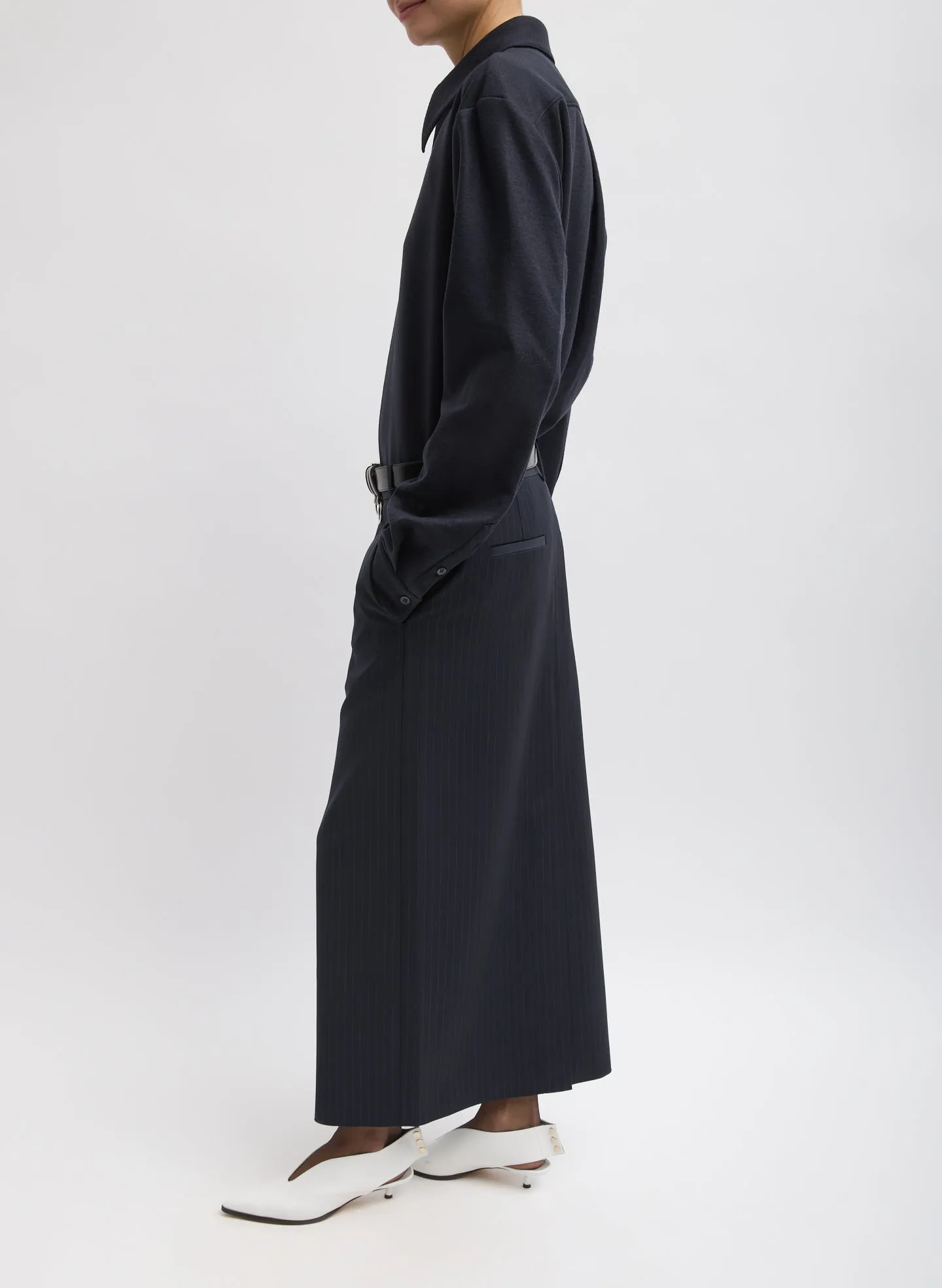 Dominic Pinstripe Long Trouser Skirt sold by Tibi product image thumbnail 4