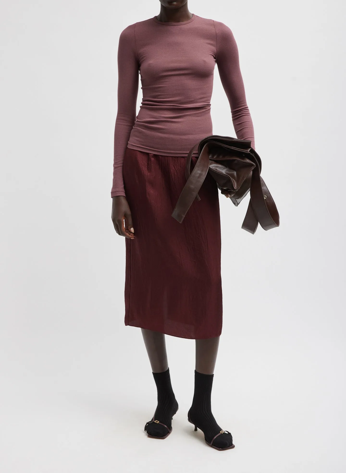 Circular Ribbed Crewneck Pullover T-Shirt sold by Tibi product image thumbnail 3