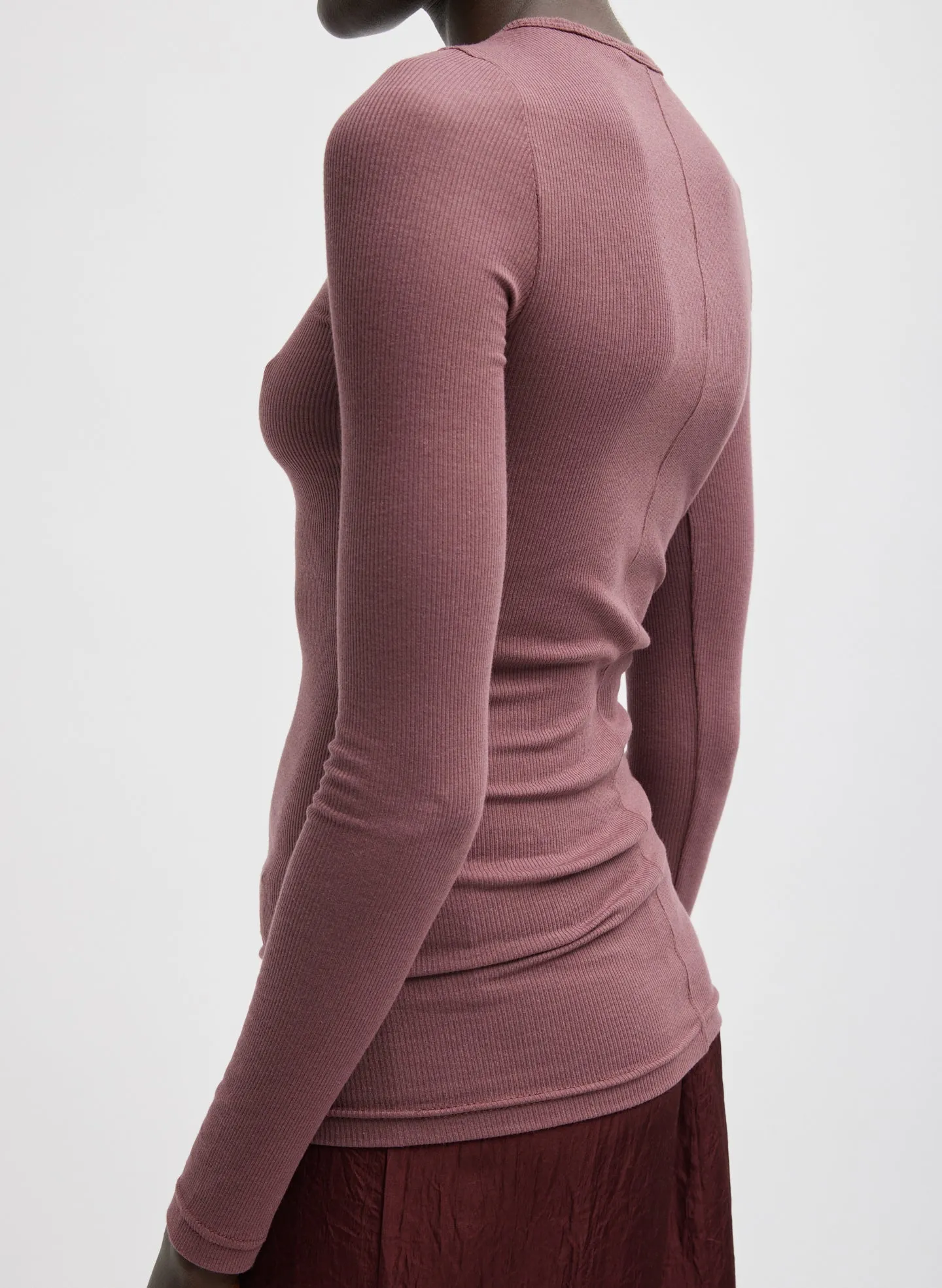 Circular Ribbed Crewneck Pullover T-Shirt sold by Tibi product image thumbnail 2