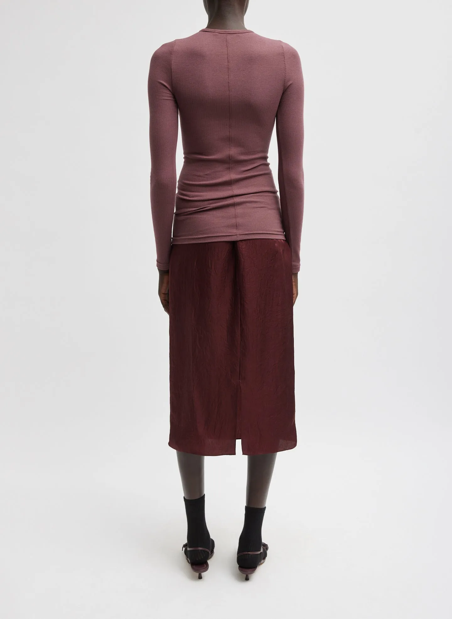 Circular Ribbed Crewneck Pullover T-Shirt sold by Tibi product image thumbnail 4