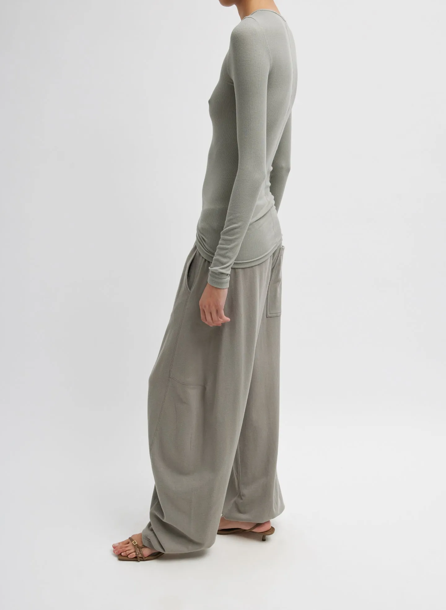 Circular Ribbed Crewneck Pullover T-Shirt sold by Tibi product image thumbnail 4