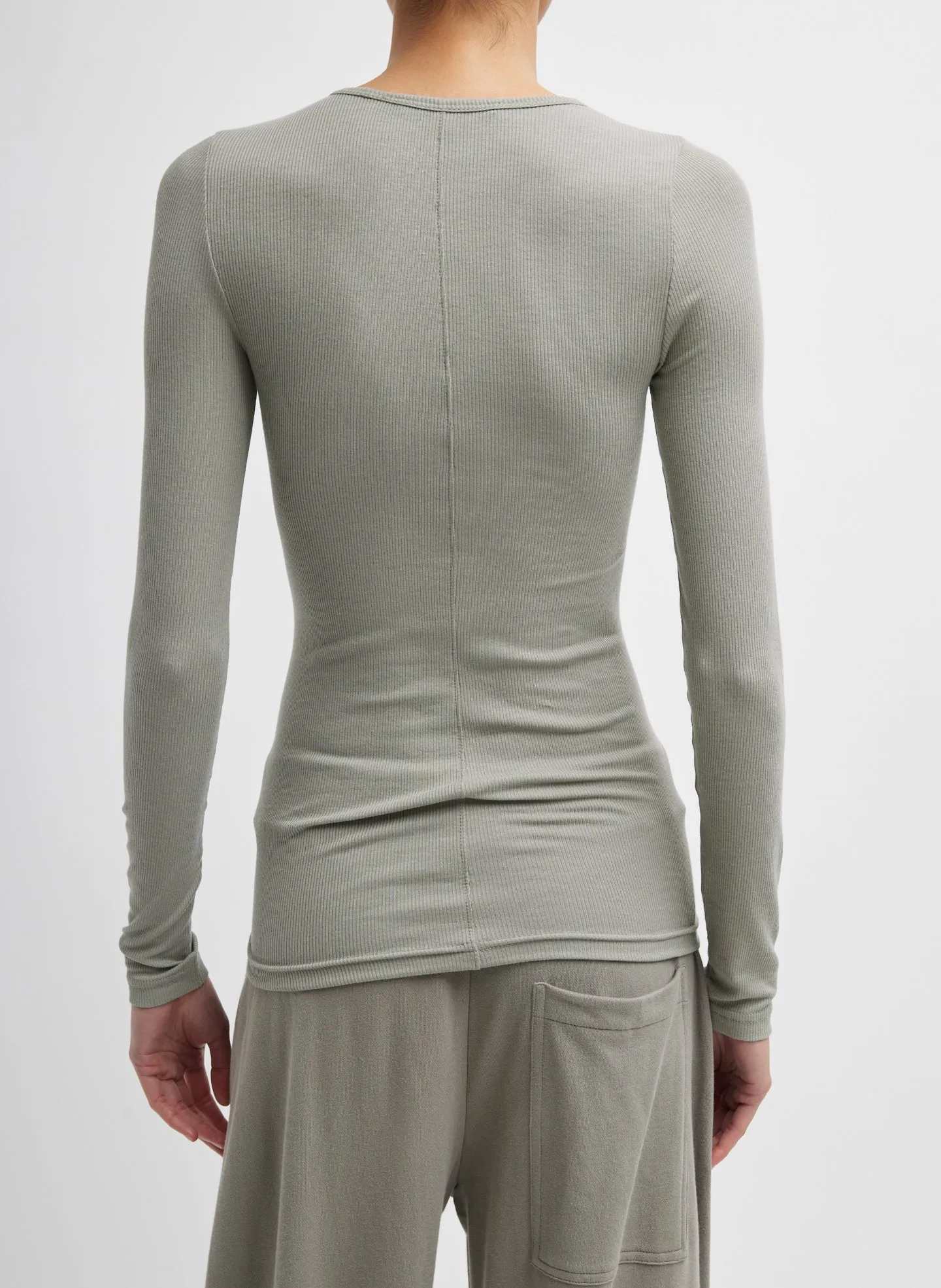 Circular Ribbed Crewneck Pullover T-Shirt sold by Tibi product image thumbnail 2
