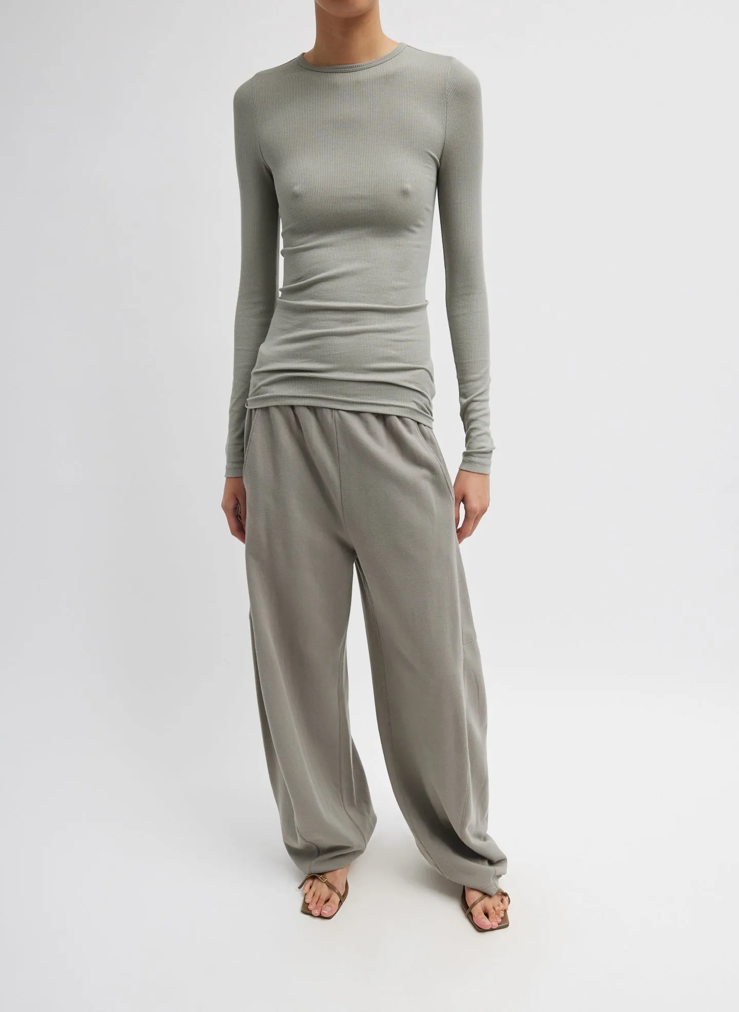 Circular Ribbed Crewneck Pullover T-Shirt sold by Tibi product image thumbnail 3