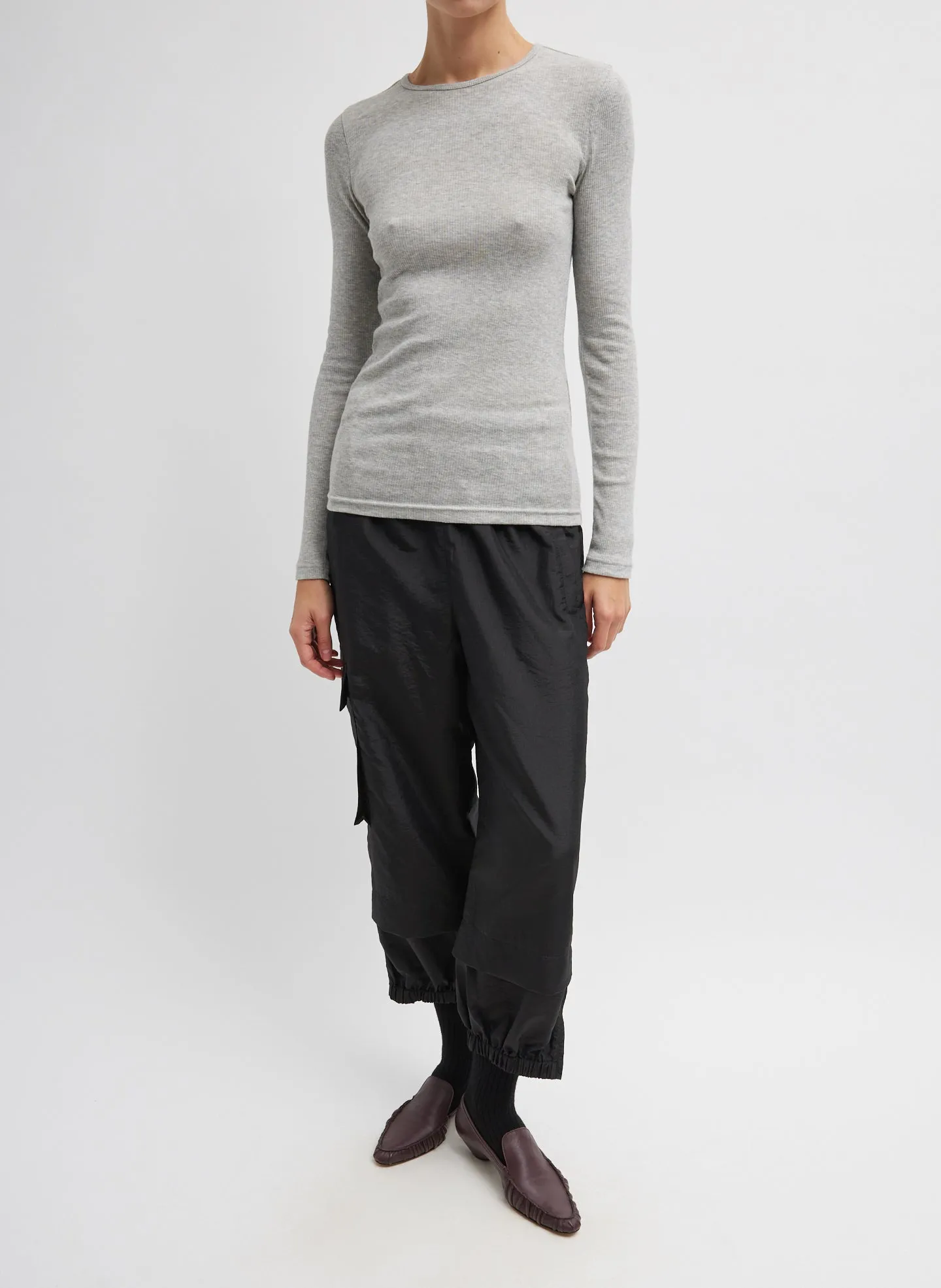 Circular Ribbed Crewneck Pullover T-Shirt sold by Tibi product image thumbnail 3