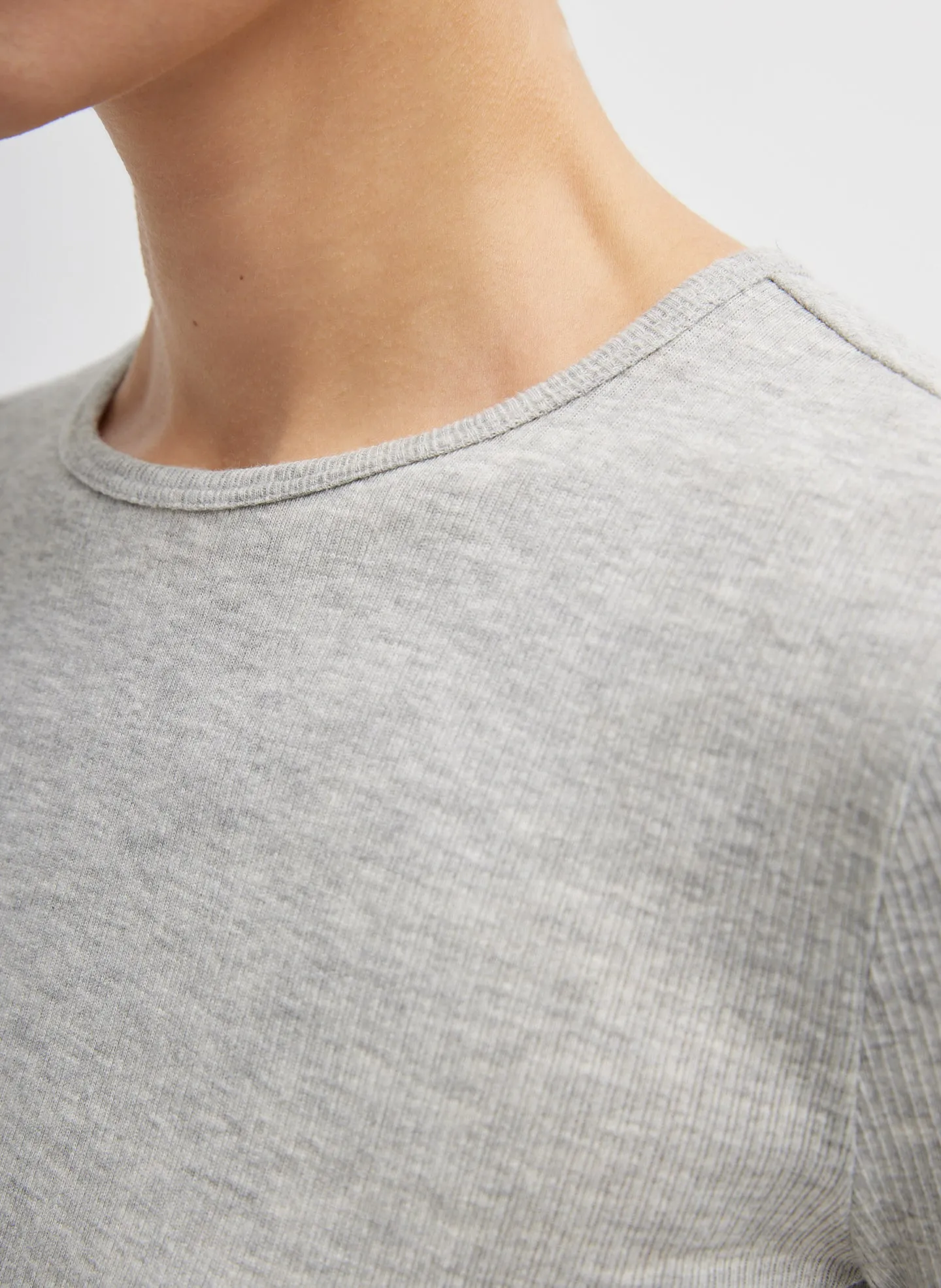 Circular Ribbed Crewneck Pullover T-Shirt sold by Tibi product image thumbnail 2