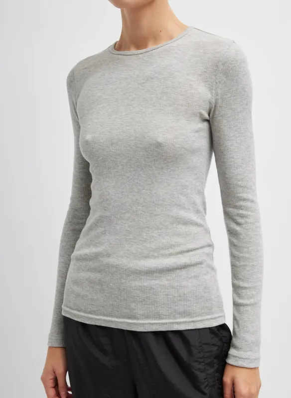 Circular Ribbed Crewneck Pullover T-Shirt made by Tibi