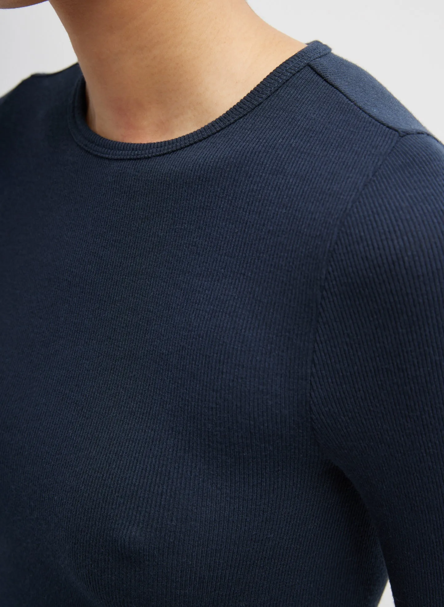 Circular Ribbed Crewneck Pullover T-Shirt sold by Tibi product image thumbnail 3