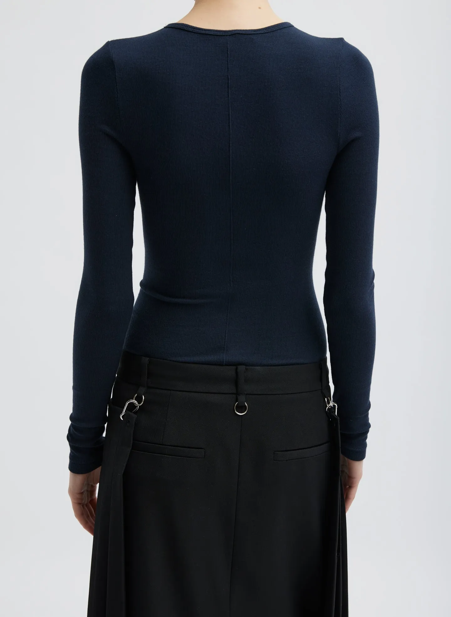 Circular Ribbed Crewneck Pullover T-Shirt sold by Tibi product image thumbnail 4