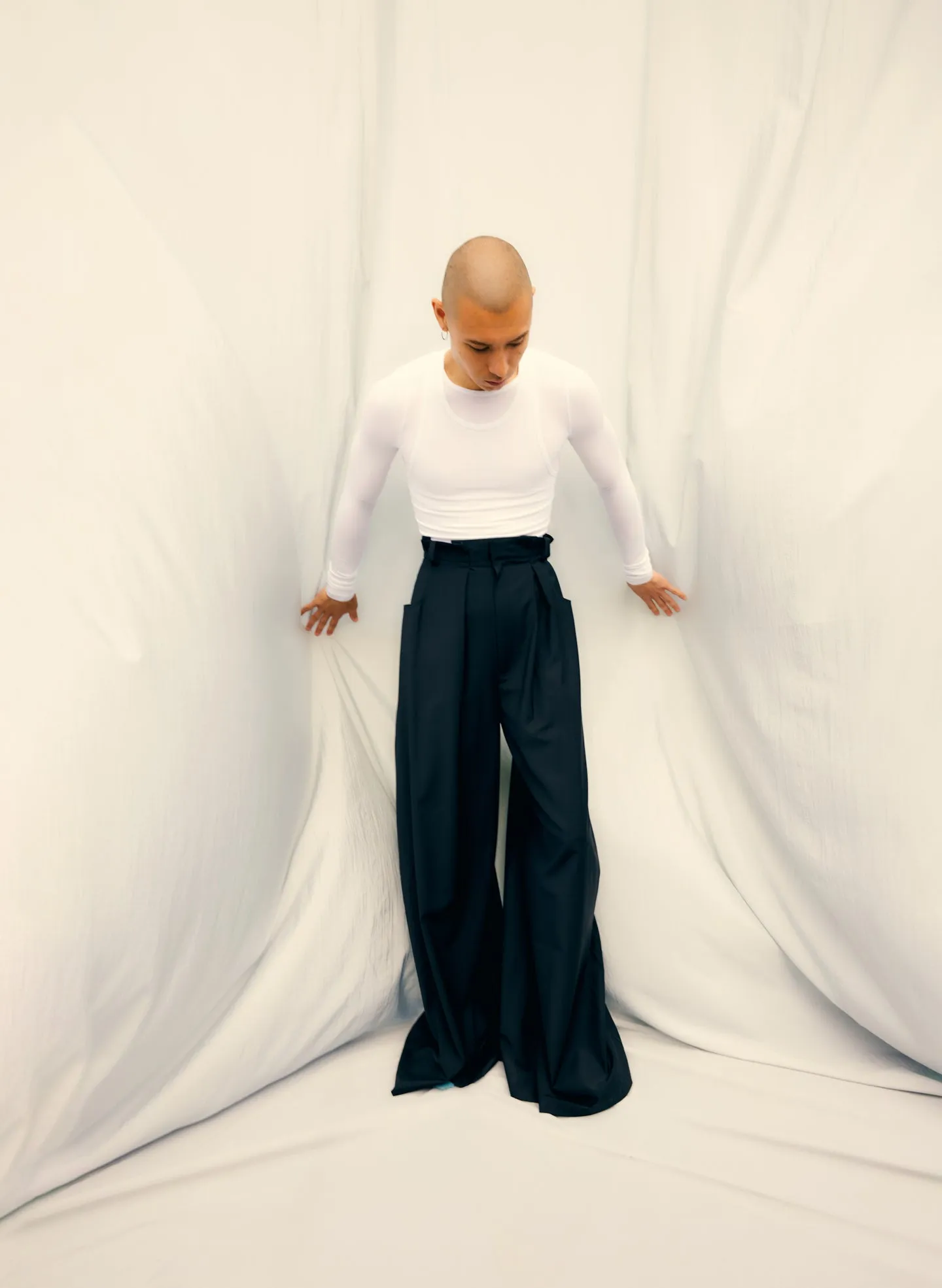 Circular Ribbed Crewneck Pullover T-Shirt sold by Tibi product image thumbnail 2