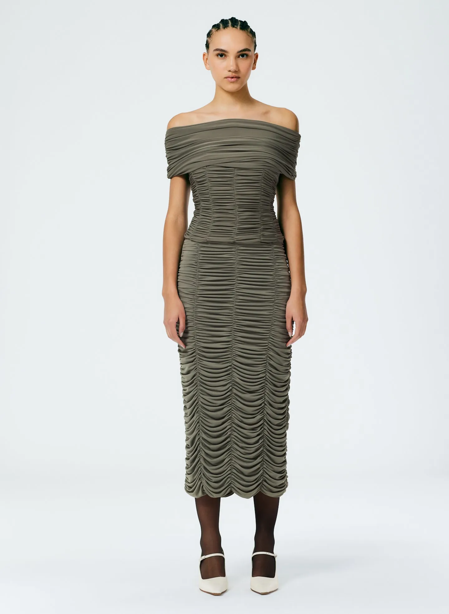 Drapey Jersey Ruched Skirt sold by Tibi