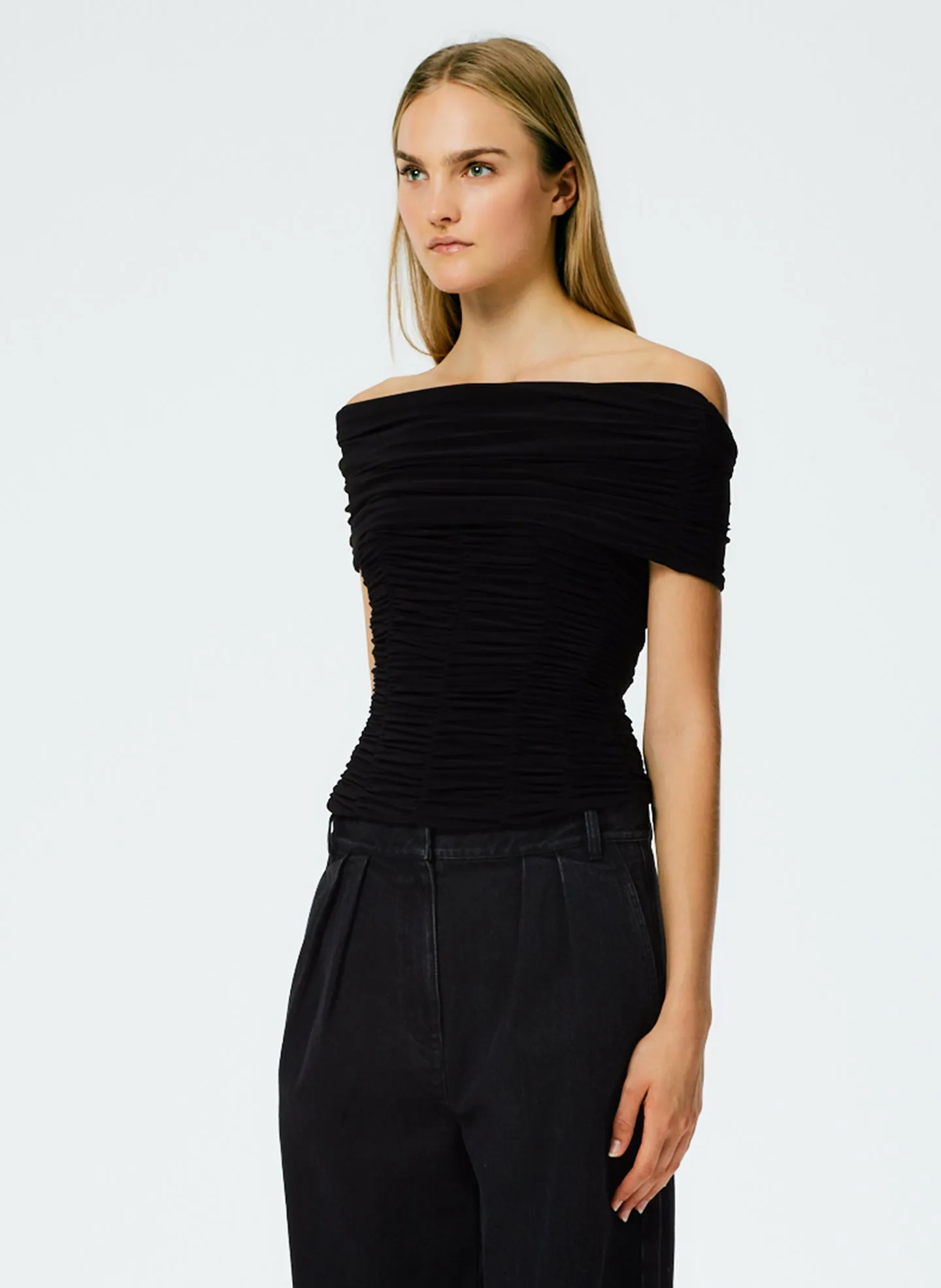 Drapey Jersey Ruched Strapless Top sold by Tibi product image thumbnail 3