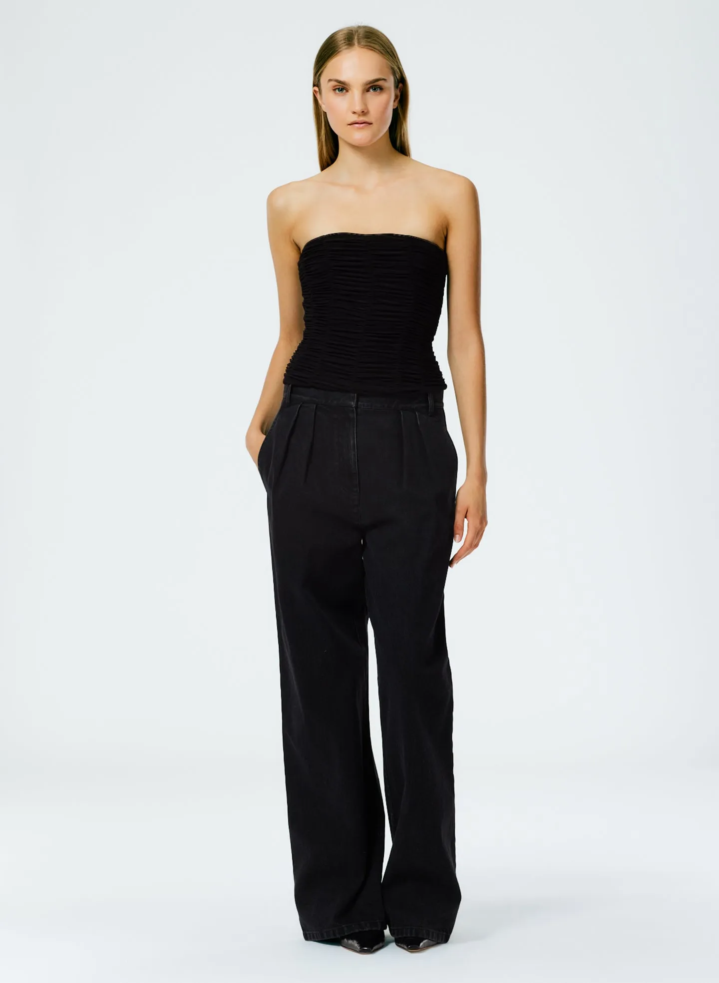 Drapey Jersey Ruched Strapless Top sold by Tibi product image thumbnail 5