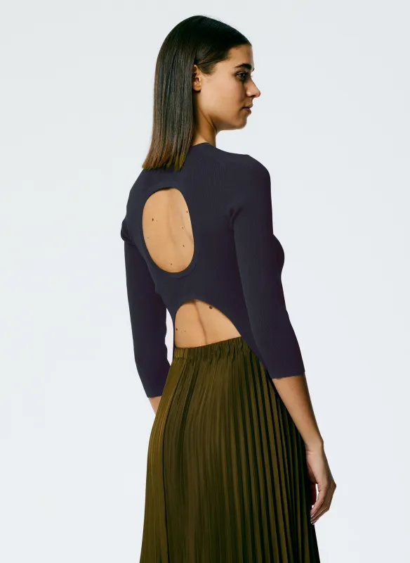 Giselle Stretch Sweater Circle Openback Pullover made by Tibi
