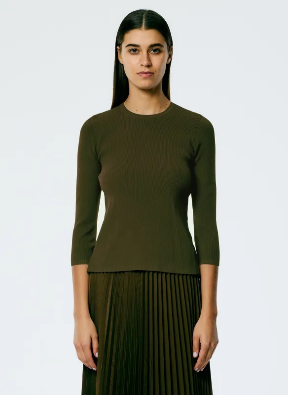 Giselle Stretch Sweater Circle Openback Pullover made by Tibi
