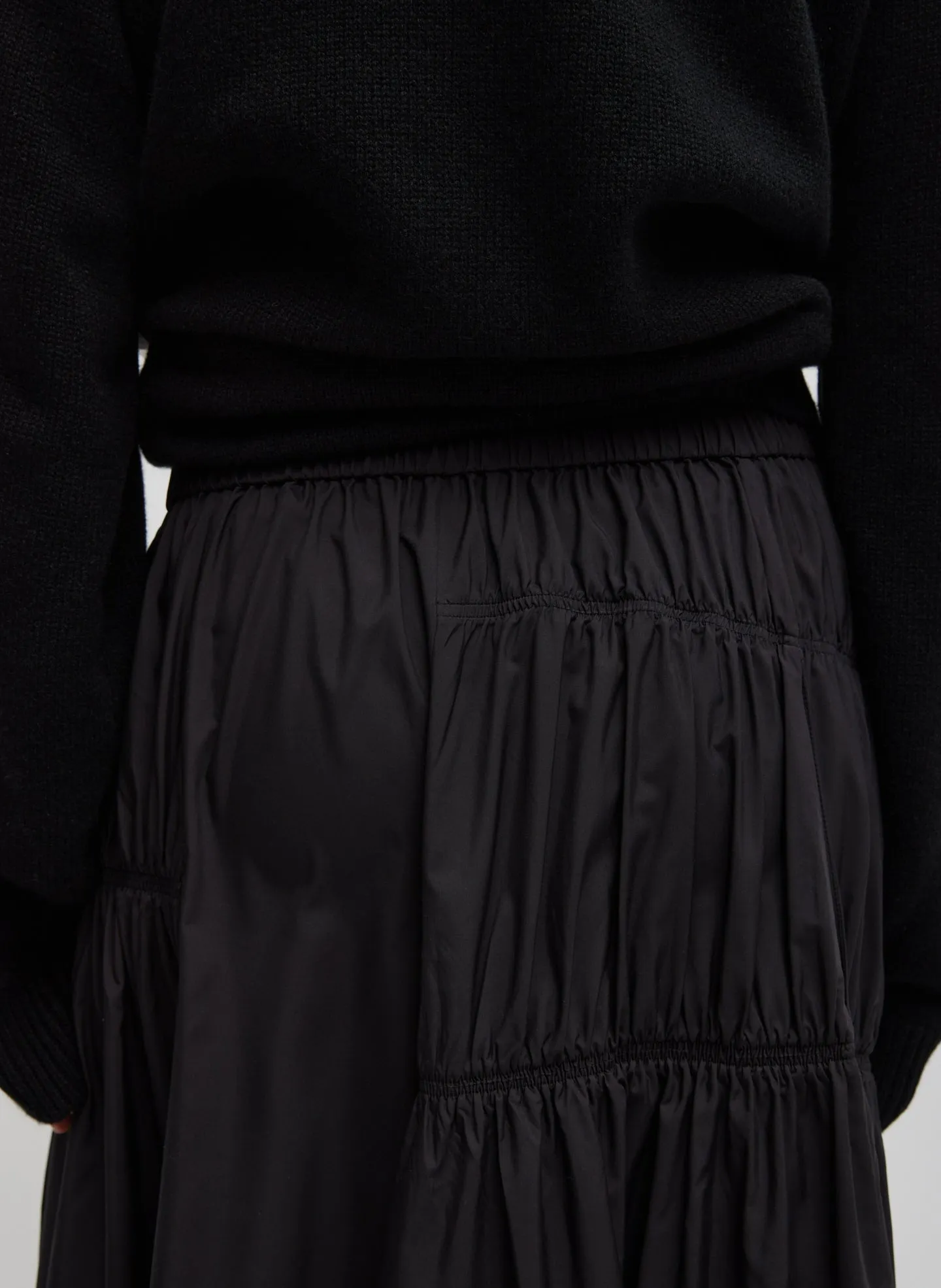 Shirred Nylon Paneled Skirt sold by Tibi product image thumbnail 3