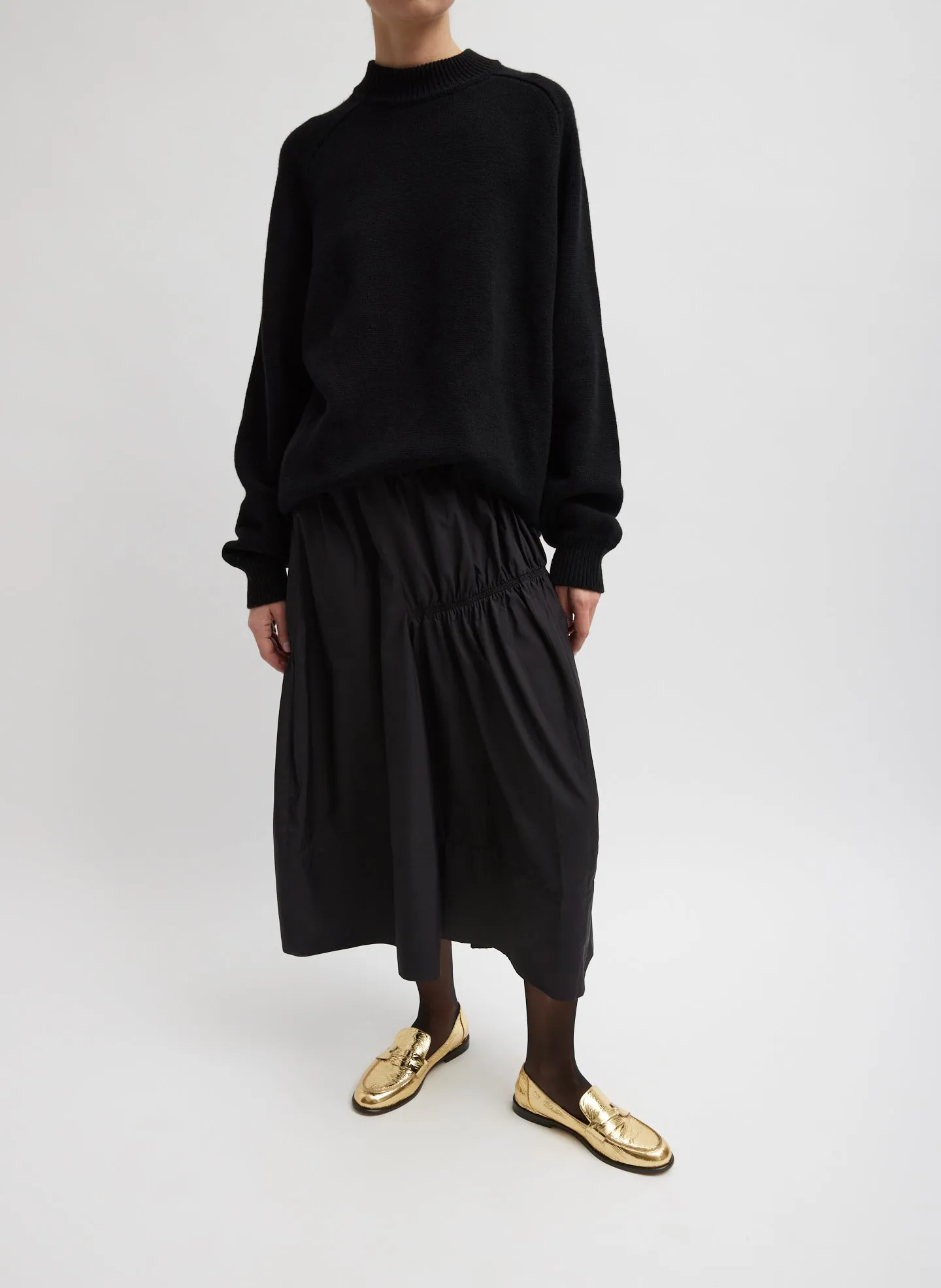 Shirred Nylon Paneled Skirt sold by Tibi