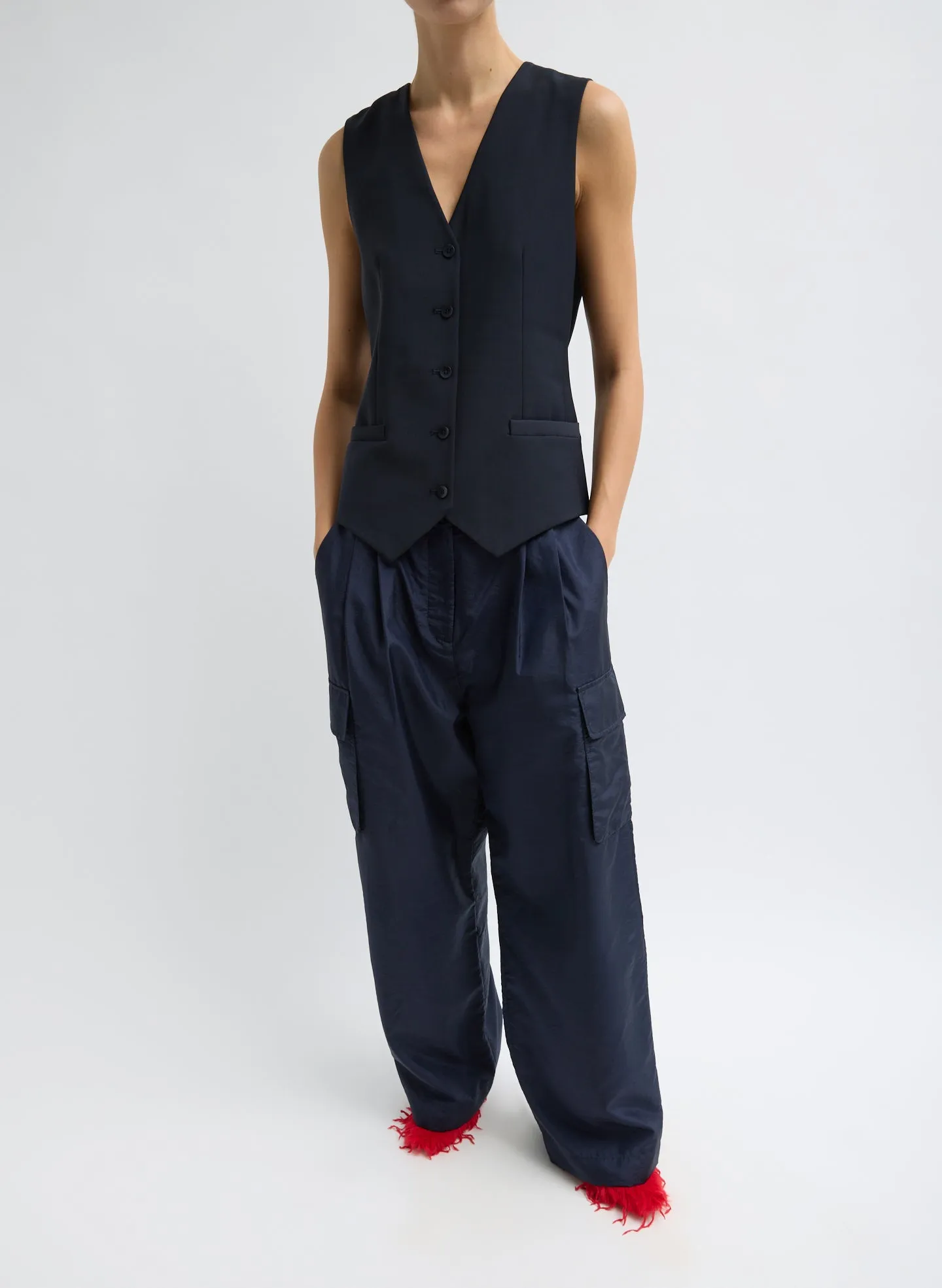 Crispy Nylon Stella Pleated Cargo Pant sold by Tibi product image thumbnail 4