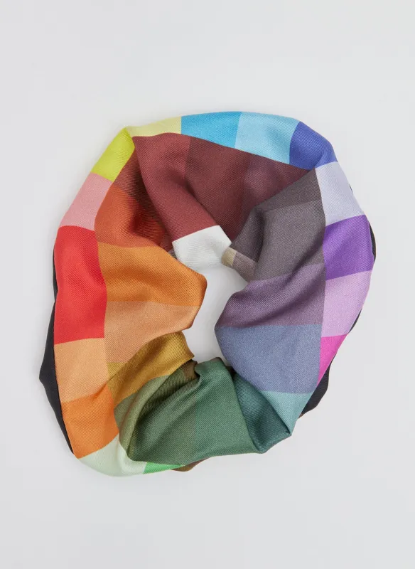 Silk Twill Color Wheel Scrunchie made by Tibi