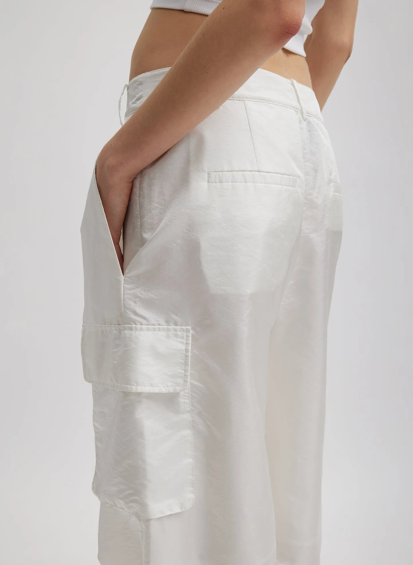 Stella Crispy Nylon Pleated Cargo Pant sold by Tibi product image thumbnail 4