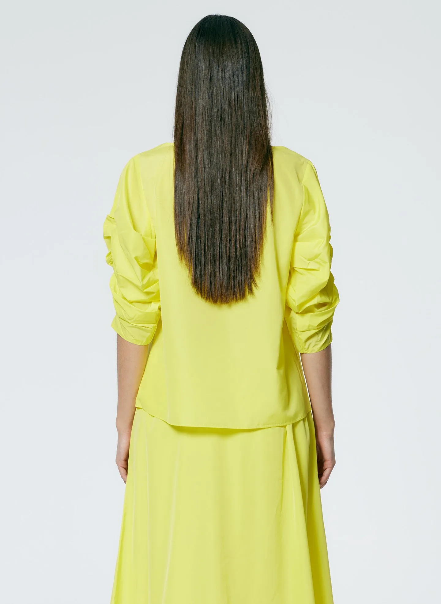 Italian Sporty Nylon Shirred Sleeve Top sold by Tibi product image thumbnail 4