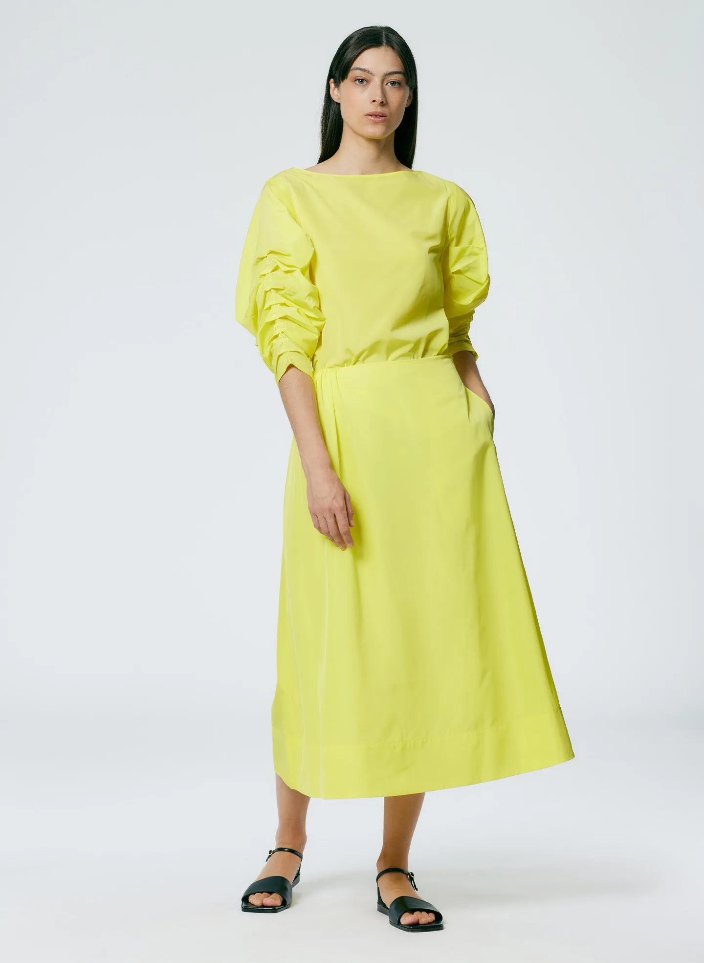 Italian Sporty Nylon Shirred Sleeve Top sold by Tibi product image thumbnail 5