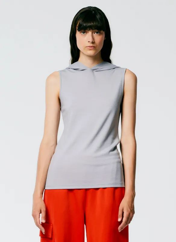 Wool Jersey Hoodie Tunic Top sold by Tibi