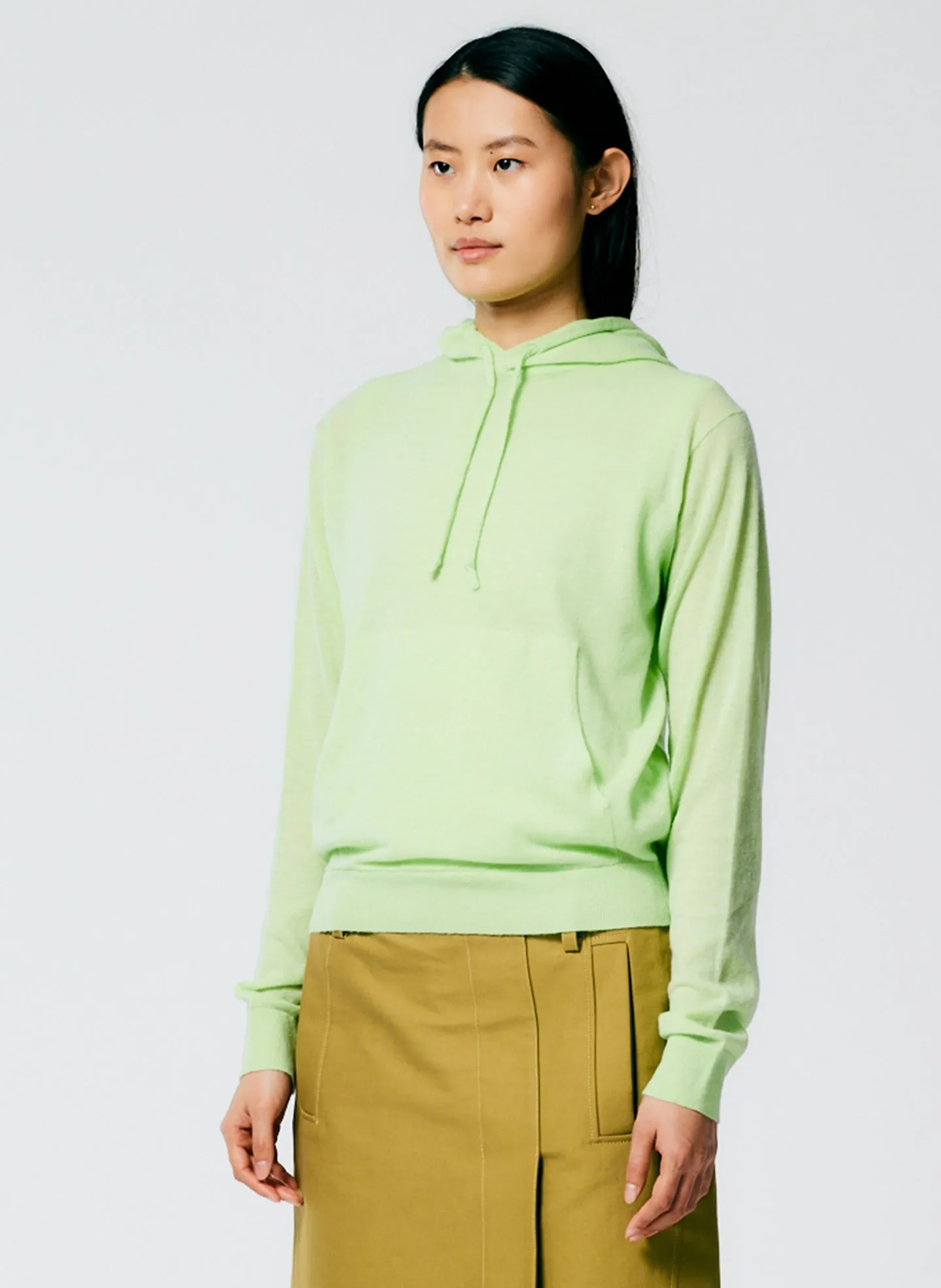 Skinlike Mercerized Wool Shrunken Hoodie sold by Tibi product image thumbnail 3