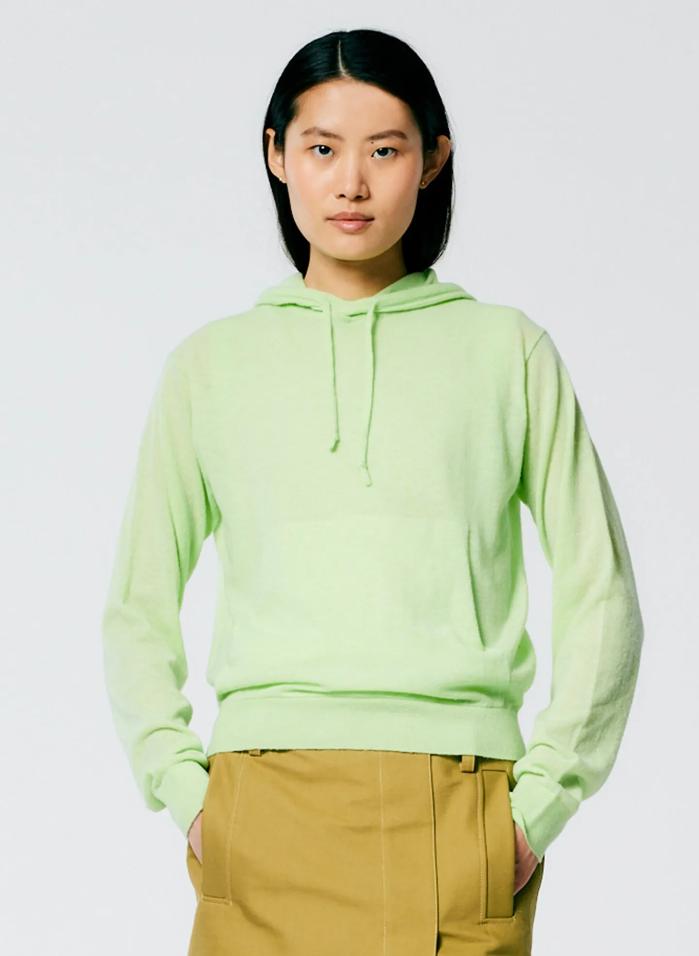 Skinlike Mercerized Wool Shrunken Hoodie sold by Tibi