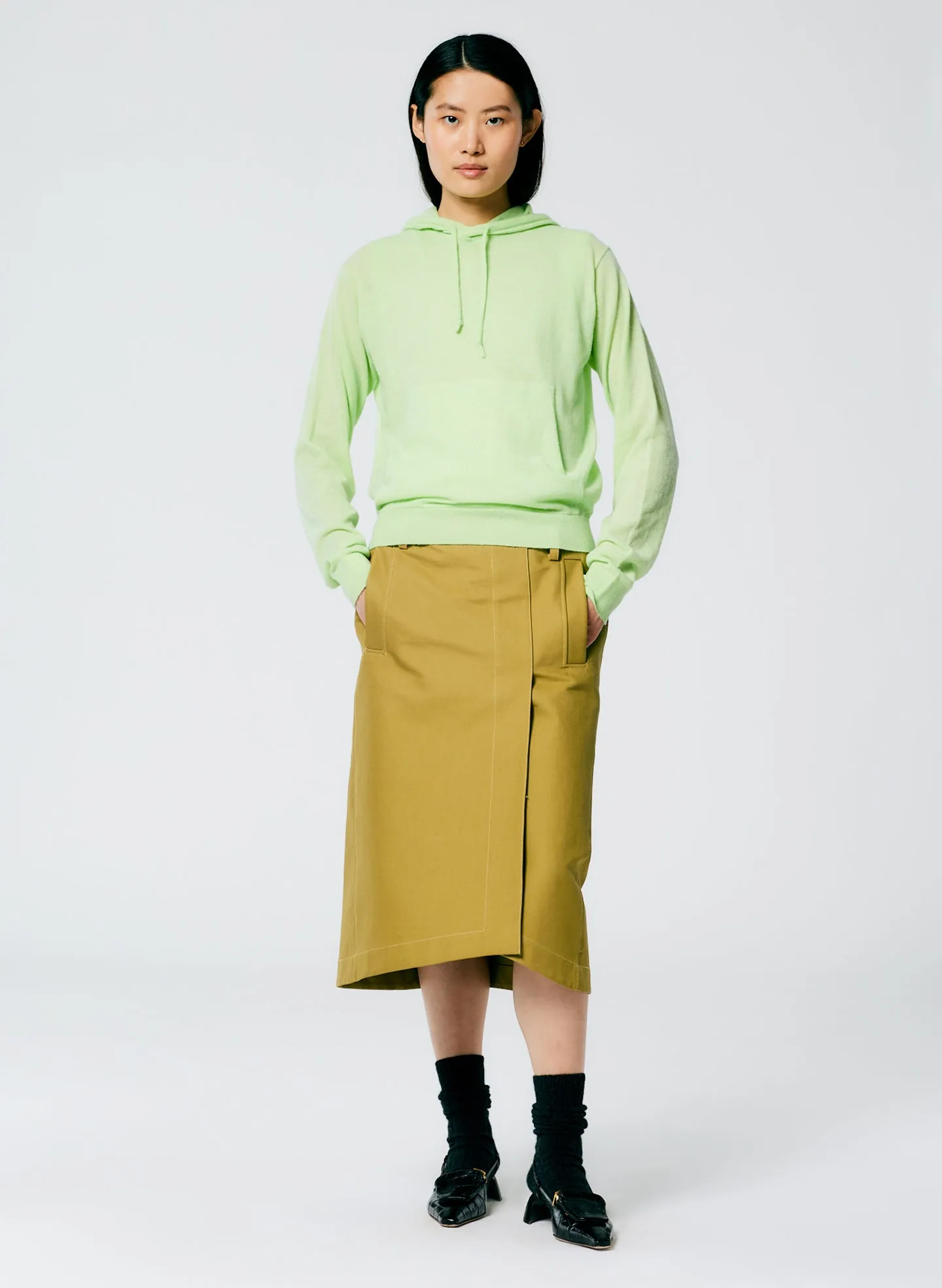 Skinlike Mercerized Wool Shrunken Hoodie sold by Tibi product image thumbnail 5