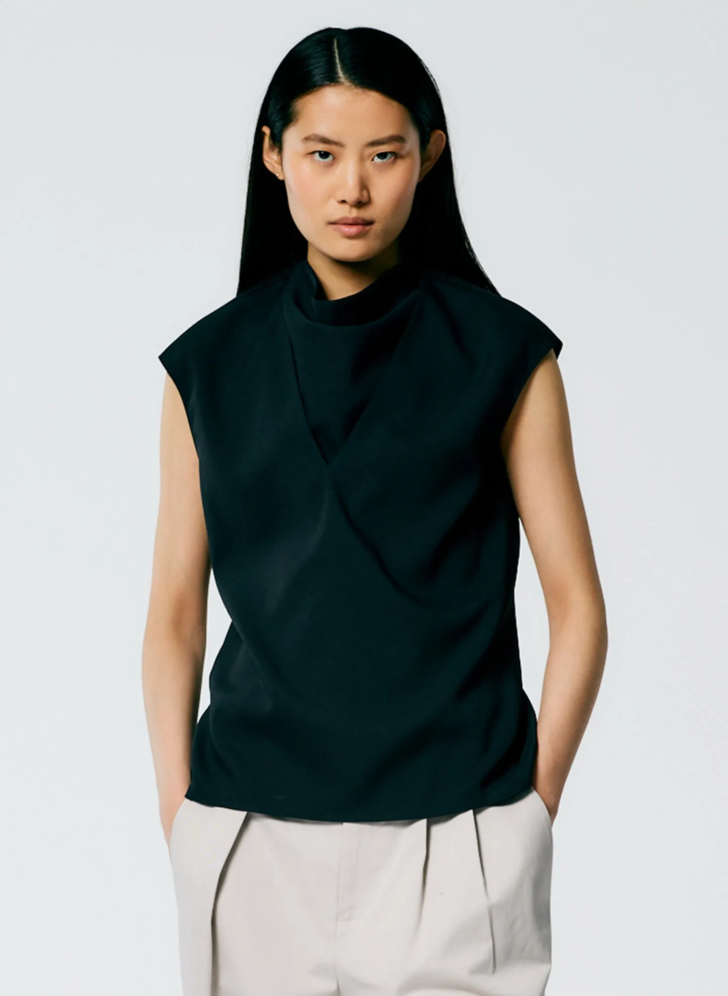 Chalky Drape Handkerchief Top sold by Tibi