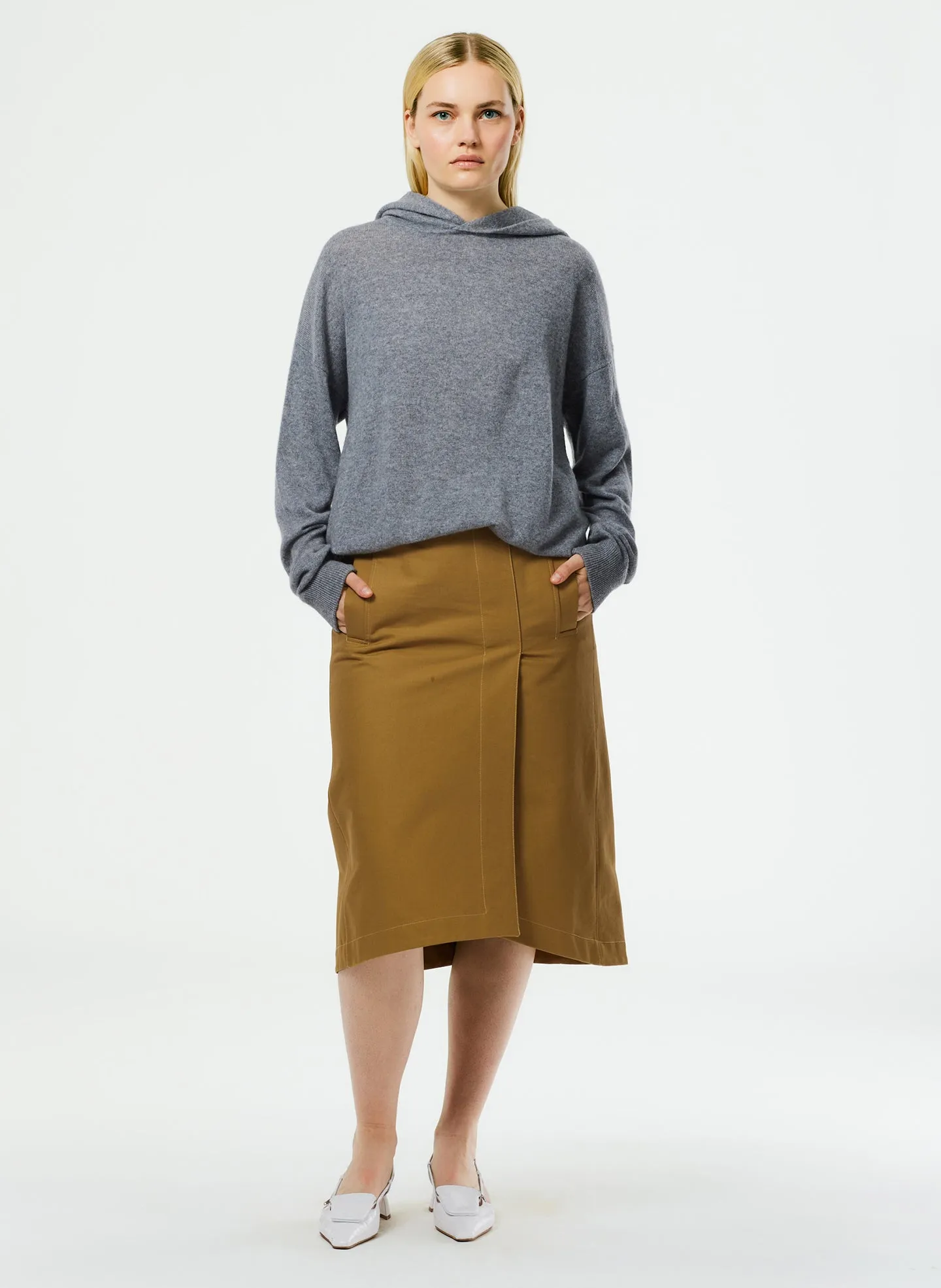 Sculpted Cotton Pitched Skirt sold by Tibi