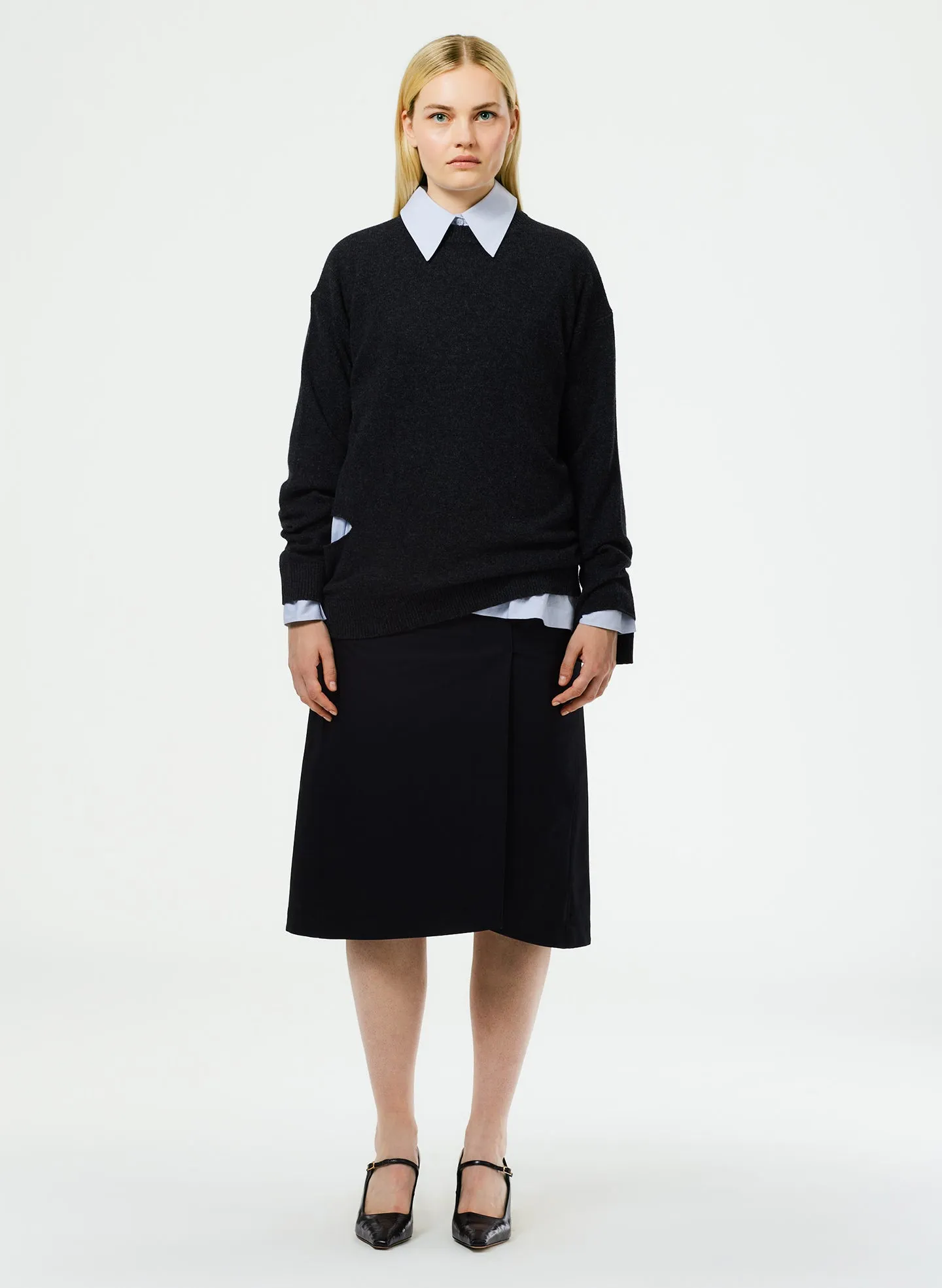 Sculpted Cotton Pitched Skirt sold by Tibi product image thumbnail 4