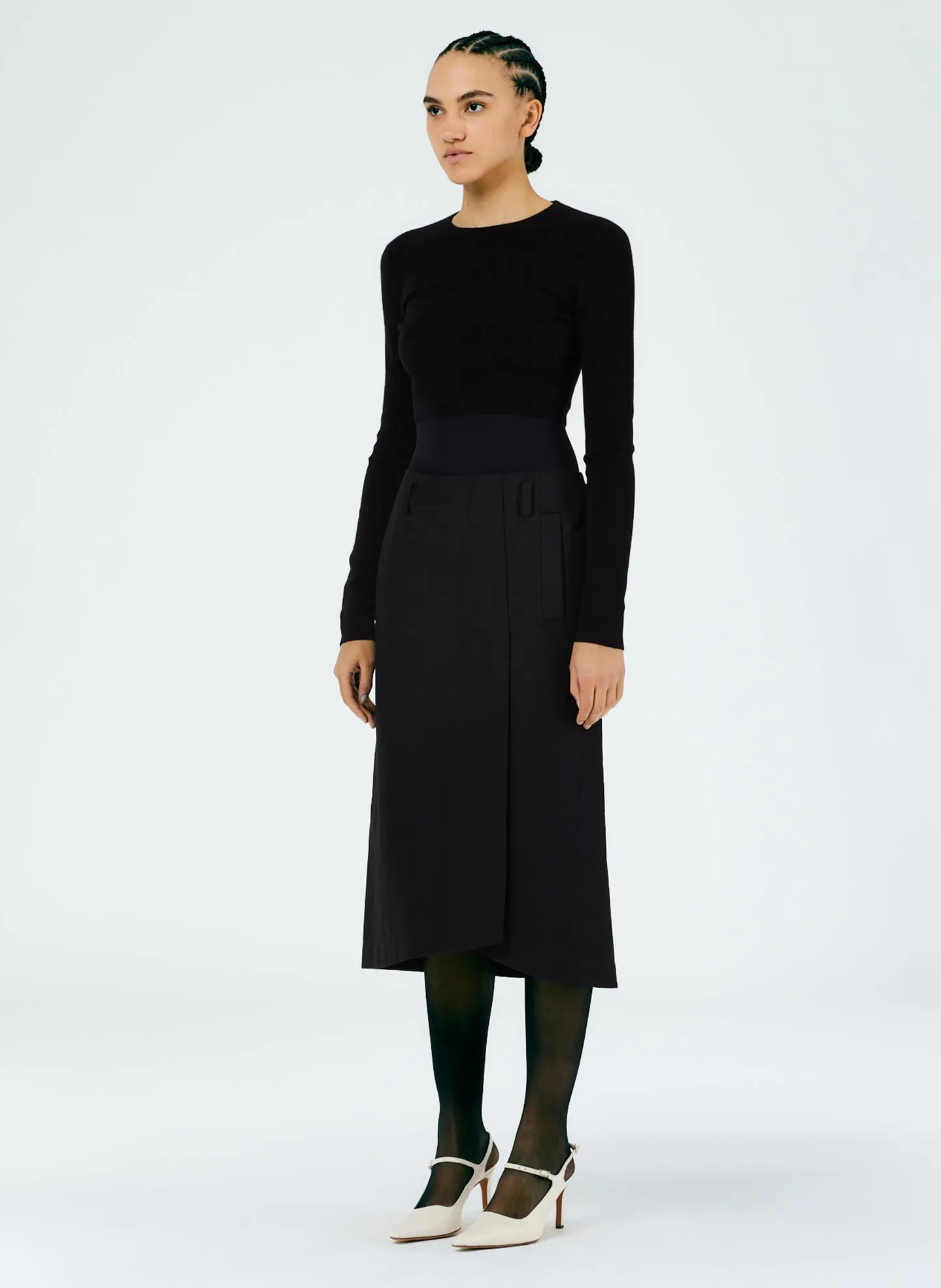 Sculpted Cotton Pitched Skirt sold by Tibi product image thumbnail 2