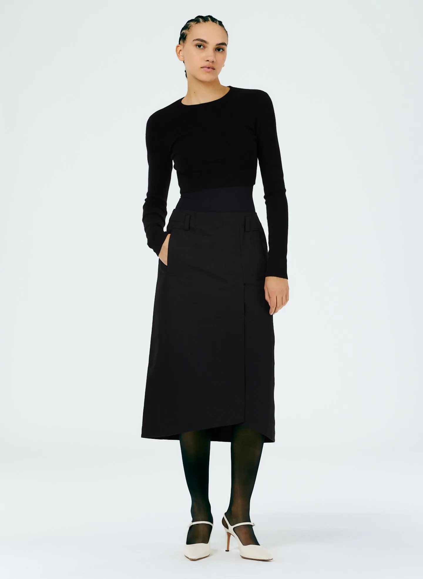 Sculpted Cotton Pitched Skirt sold by Tibi