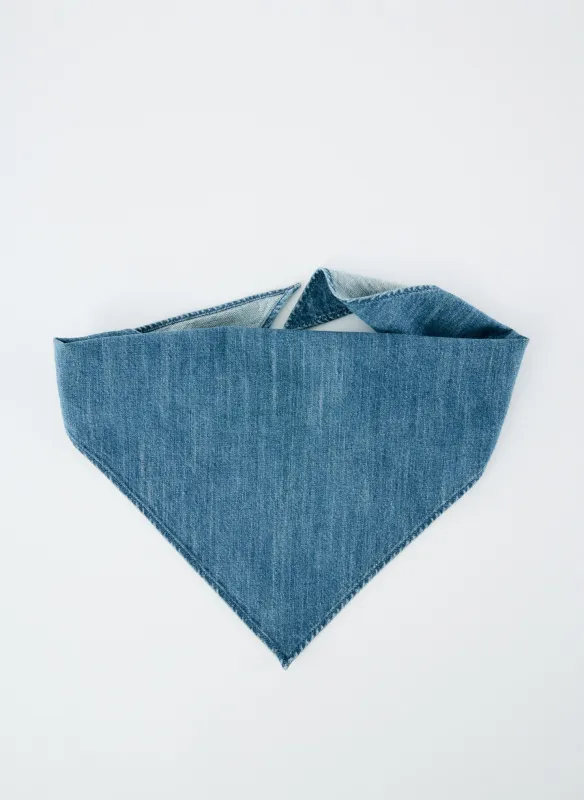 Lightweight Stone Washed Denim Babushka Scarf made by Tibi