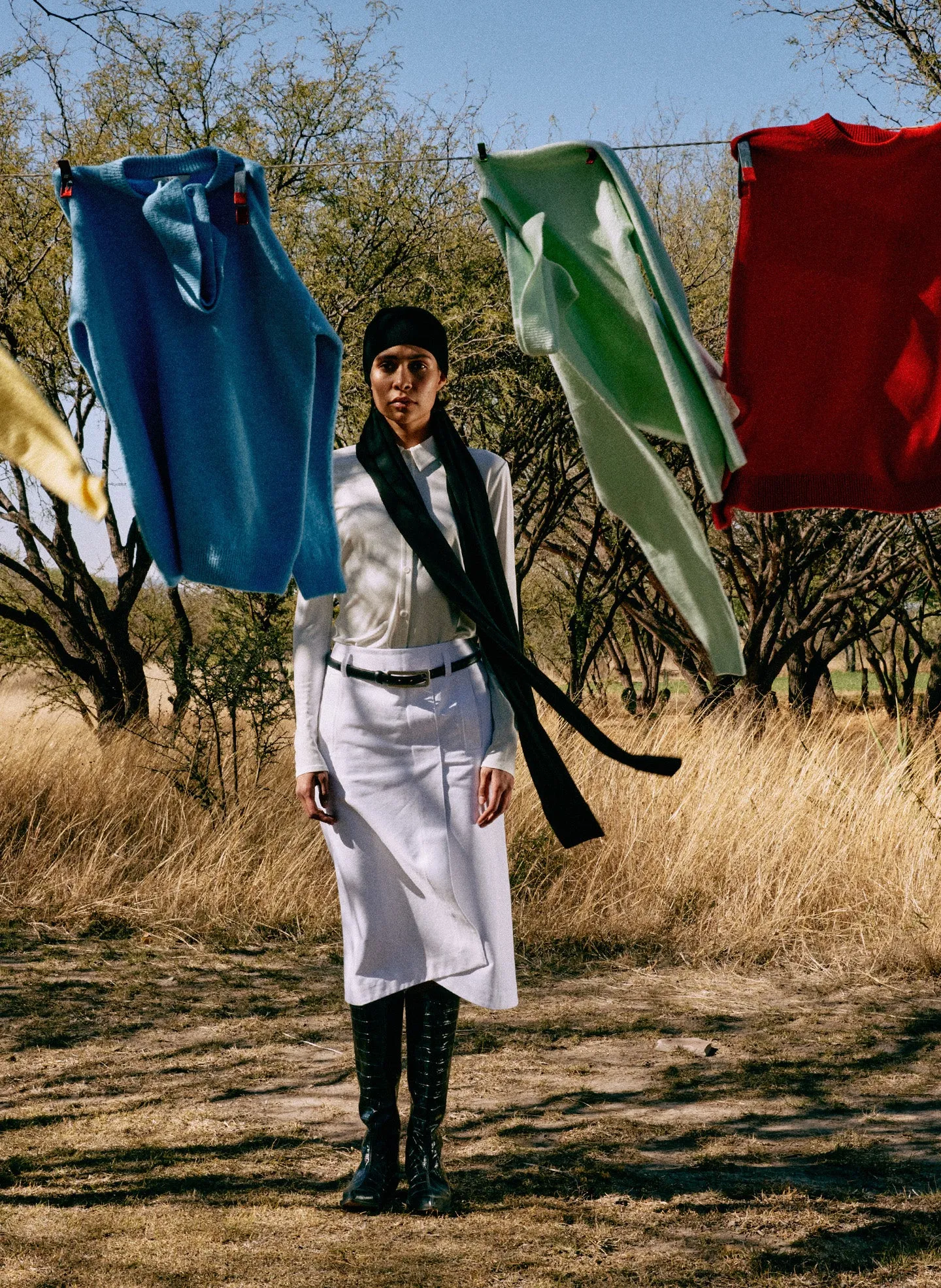 Sculpted Cotton Pitched Skirt sold by Tibi product image thumbnail 5