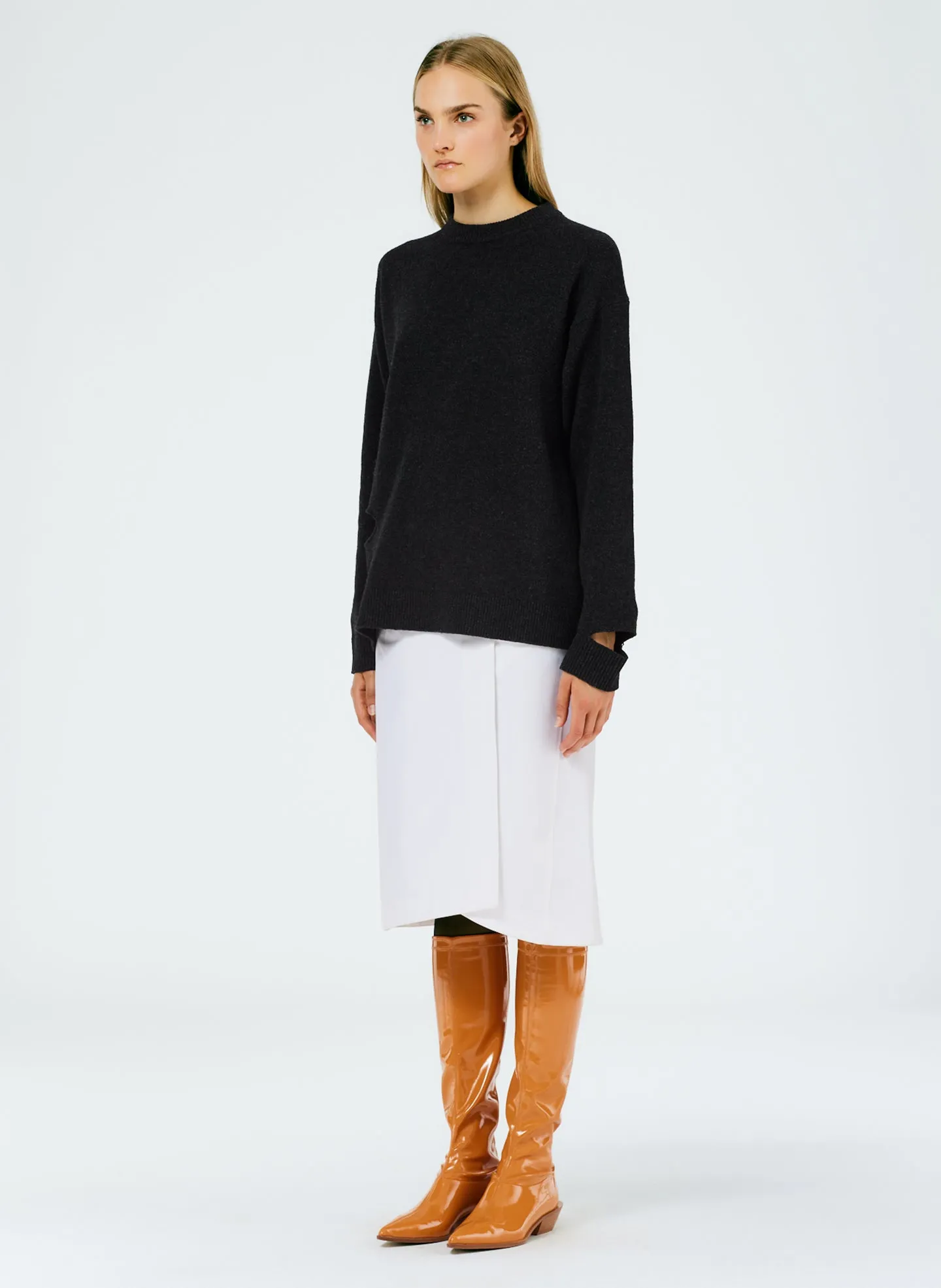 Sculpted Cotton Pitched Skirt sold by Tibi product image thumbnail 3