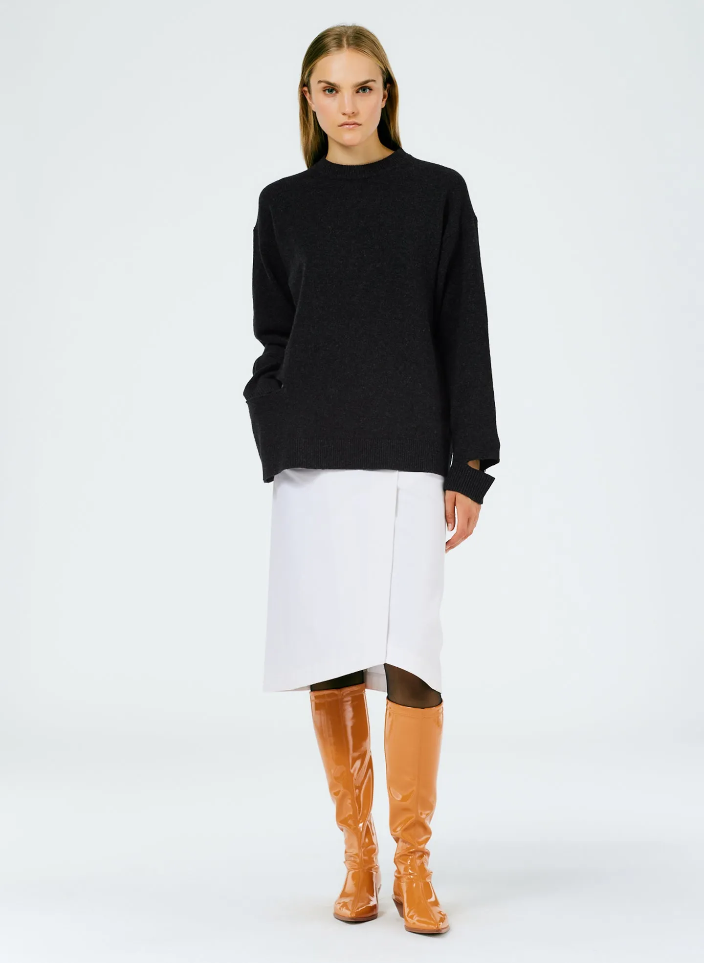 Sculpted Cotton Pitched Skirt sold by Tibi