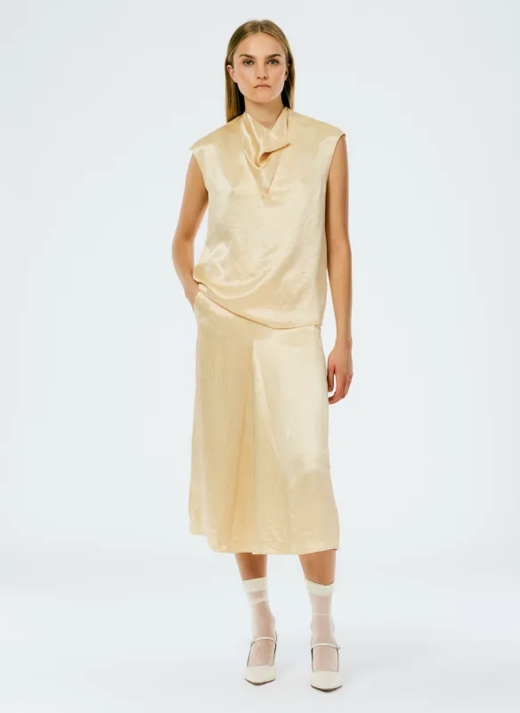 Sion Satin Godet Midi Skirt made by Tibi